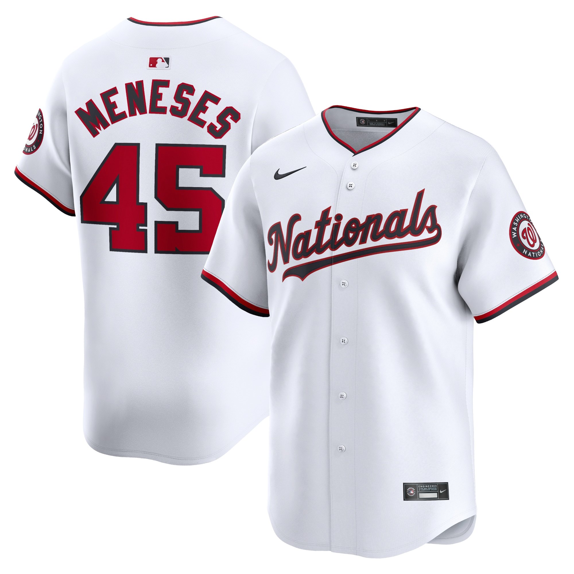 Men's Washington Nationals Joey Meneses  White Home Limited Player Jersey