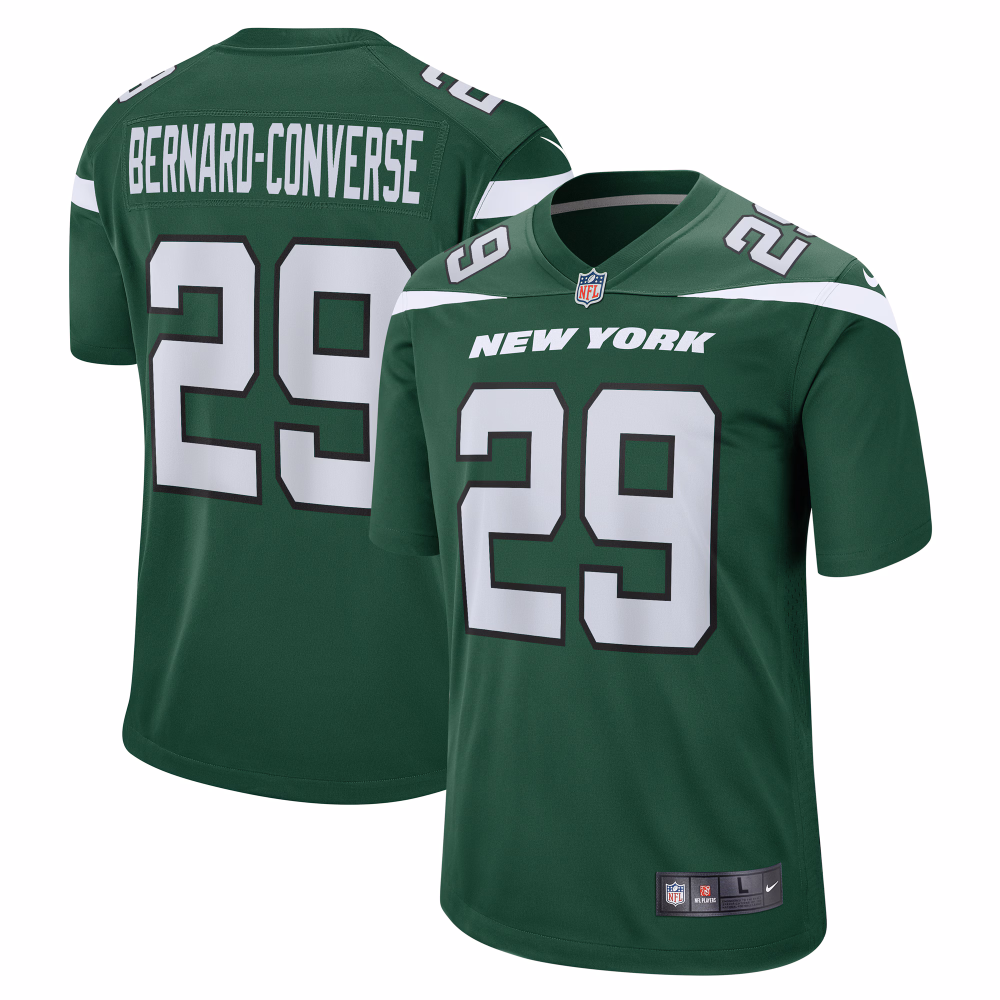 Jarrick Bernard Converse New York Jets  Game Jersey - Gotham Green