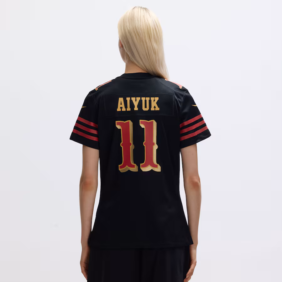 Brandon Aiyuk #11 San Francisco 49ers Women's 2025 Rivalries Collection Game Jersey - Black