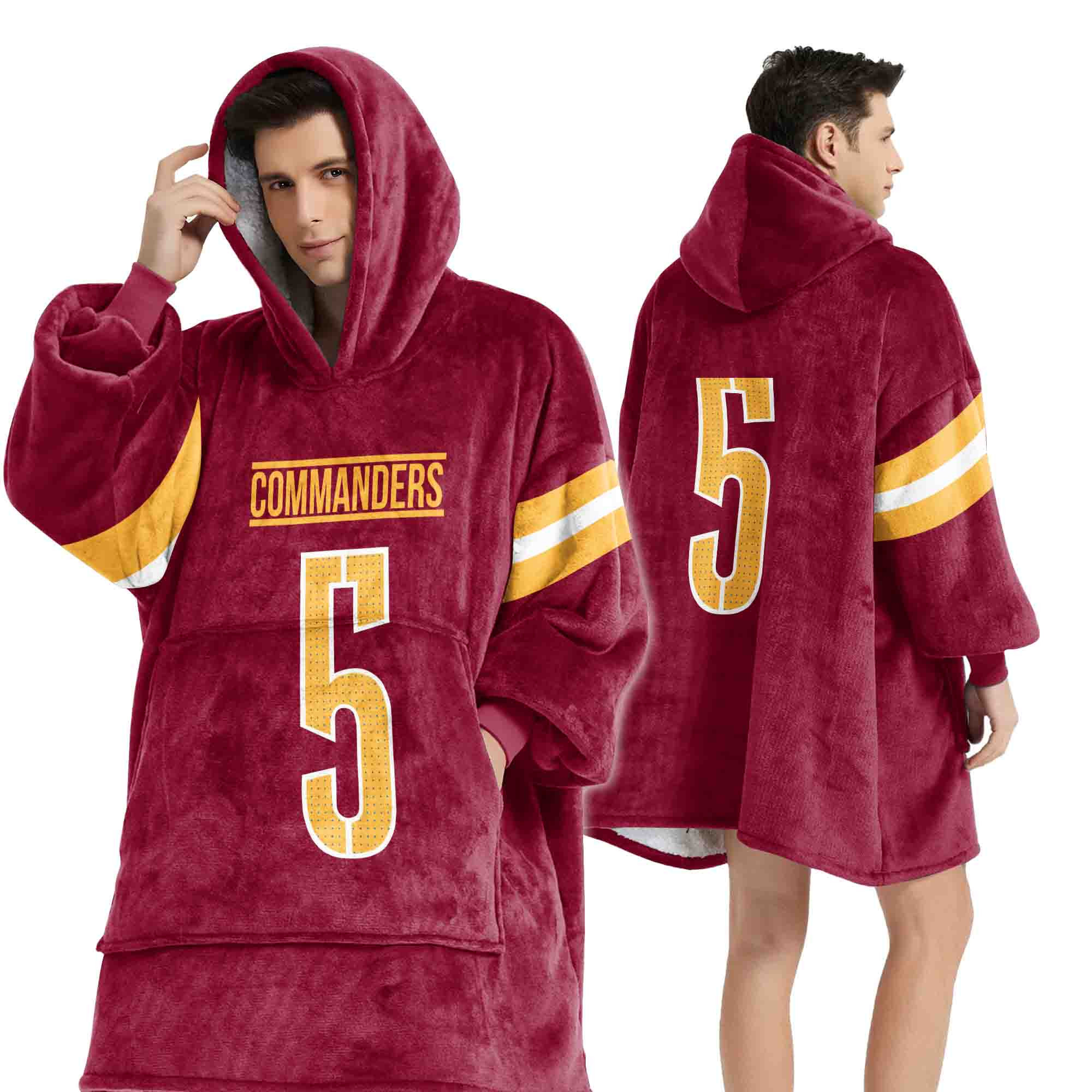 Adult J.D 5 Washington Football Unisex Blanket Hoodie