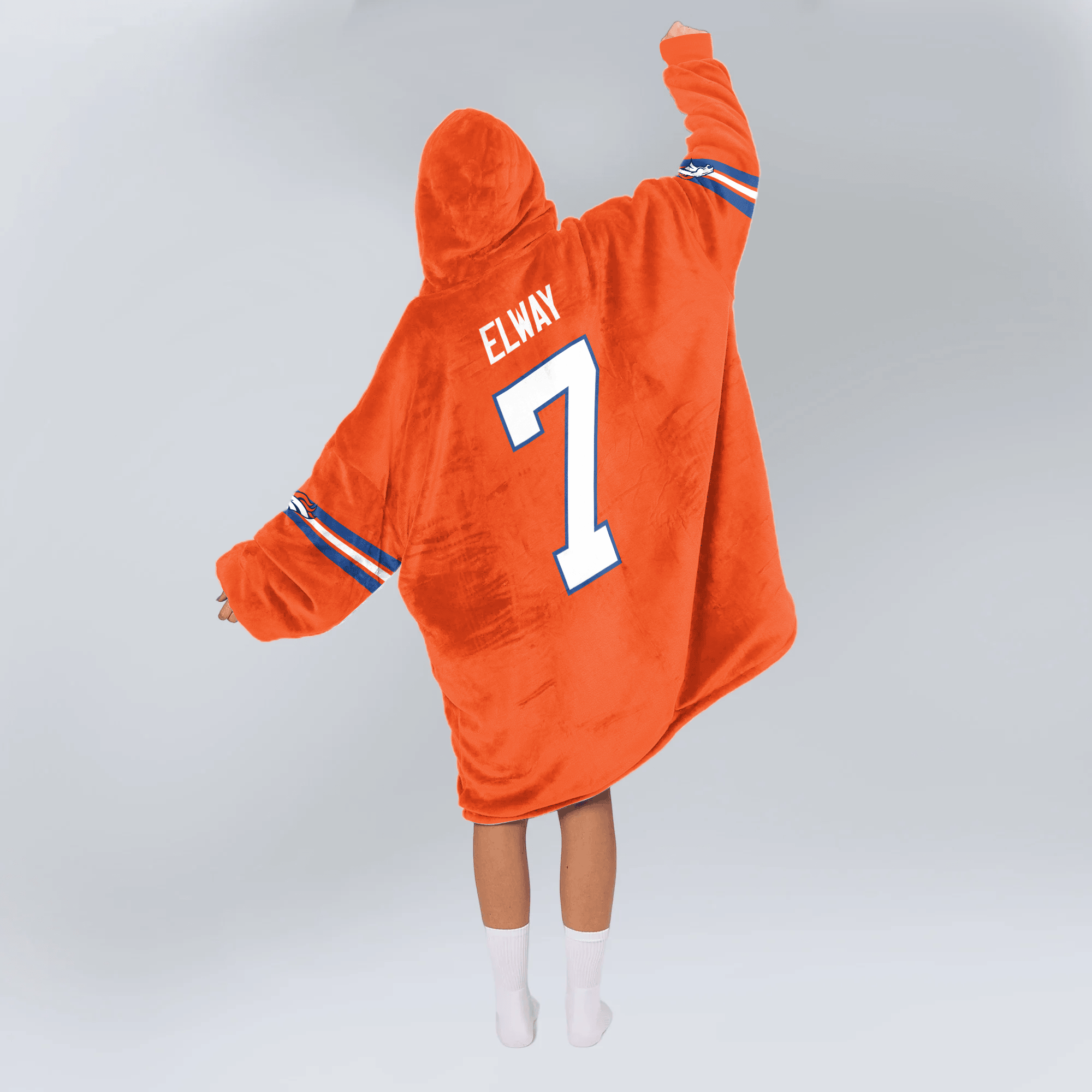 Adult J.E 7 Denver Football Unisex Blanket Hoodie