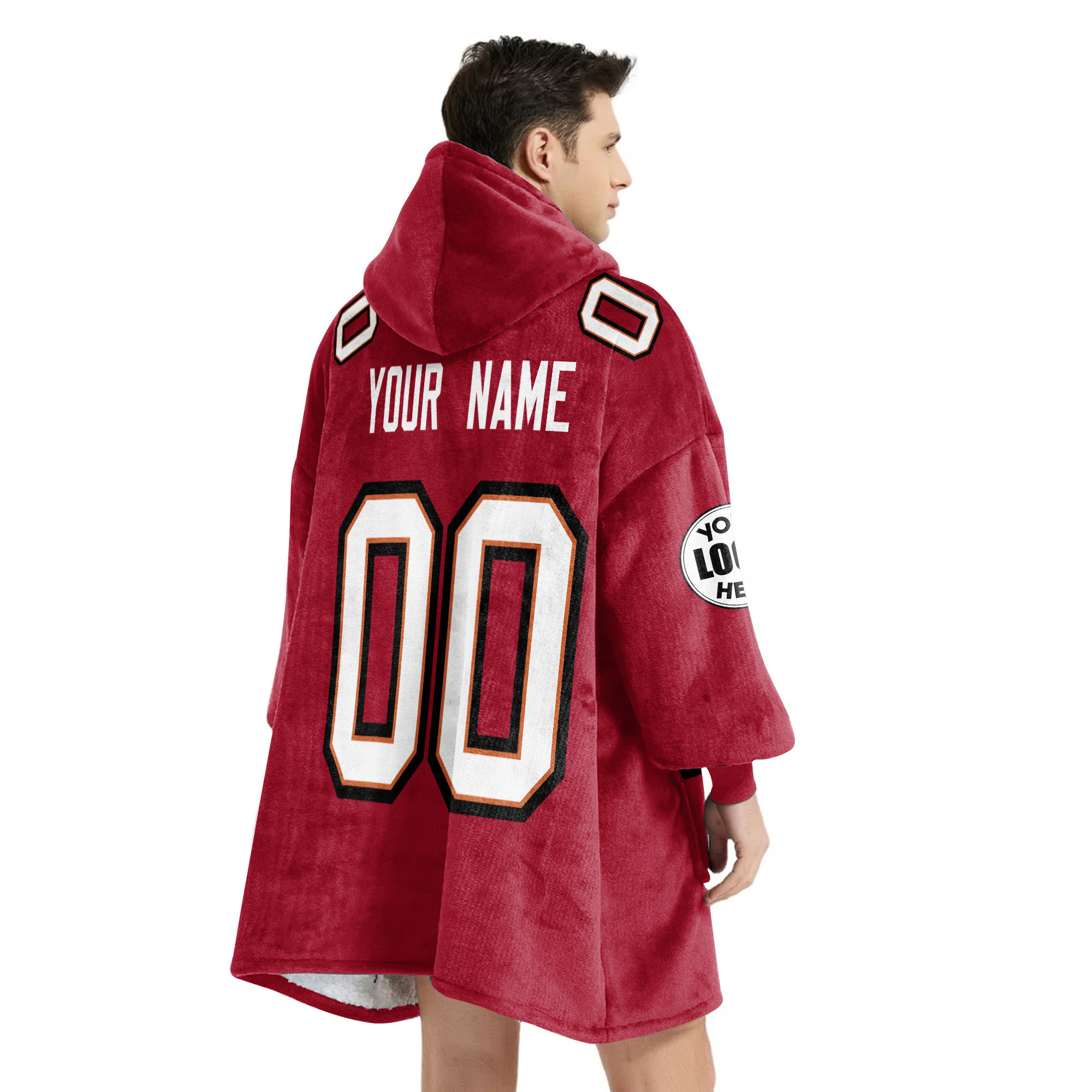 Adult Custom Blanket Hoodie Tampa Bay Inspired Color
