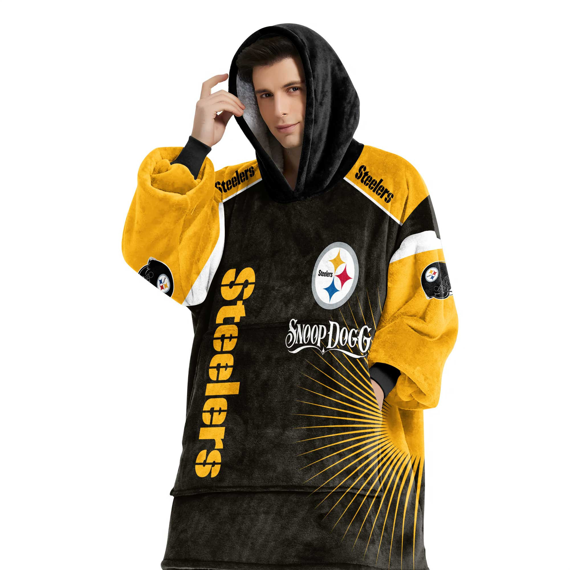 Adult S.D Pittsburgh Football Unisex Blanket Hoodie