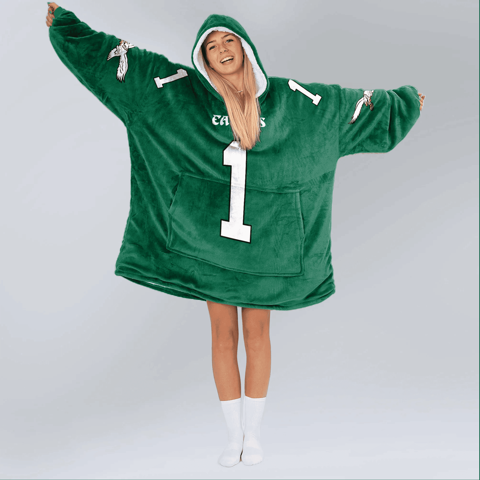 Adult 1 Philadelphia Football Unisex Blanket Hoodie