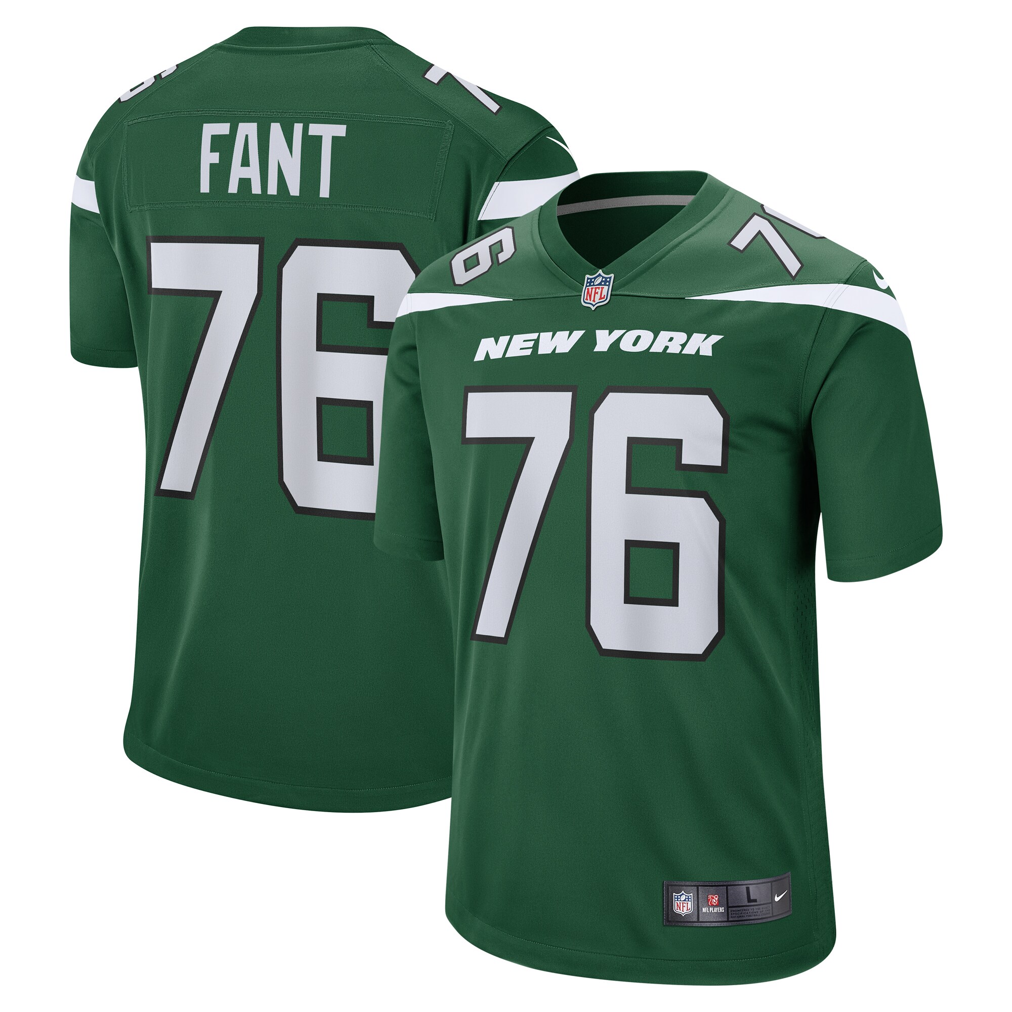 George Fant New York Jets  Game Jersey - Gotham Green