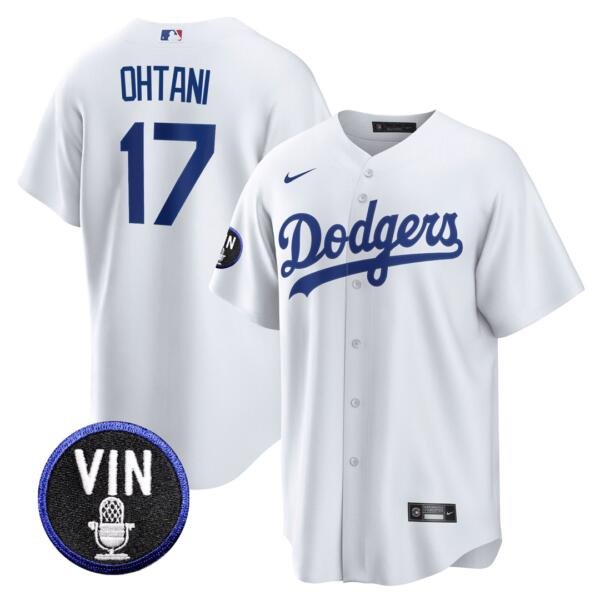 Men's Los Angeles Dodgers #17 Shohei Ohtani  White MLB Cool Base Jersey