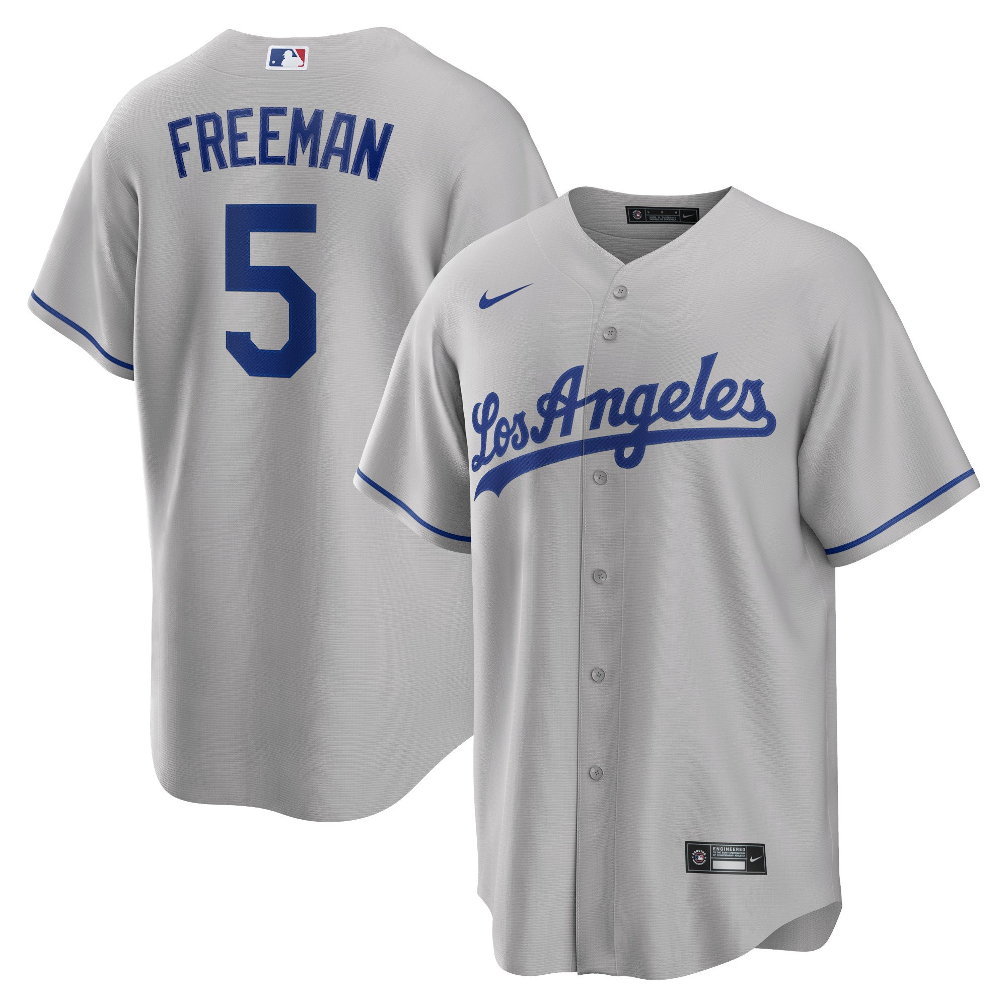 Men's Los Angeles Dodgers Freddie Freeman  Gray Road Replica Player Jersey