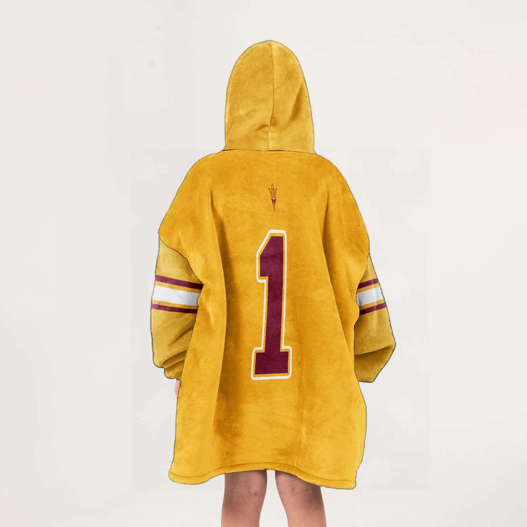 Adult #1 Arizona State Football Unisex Blanket Hoodie