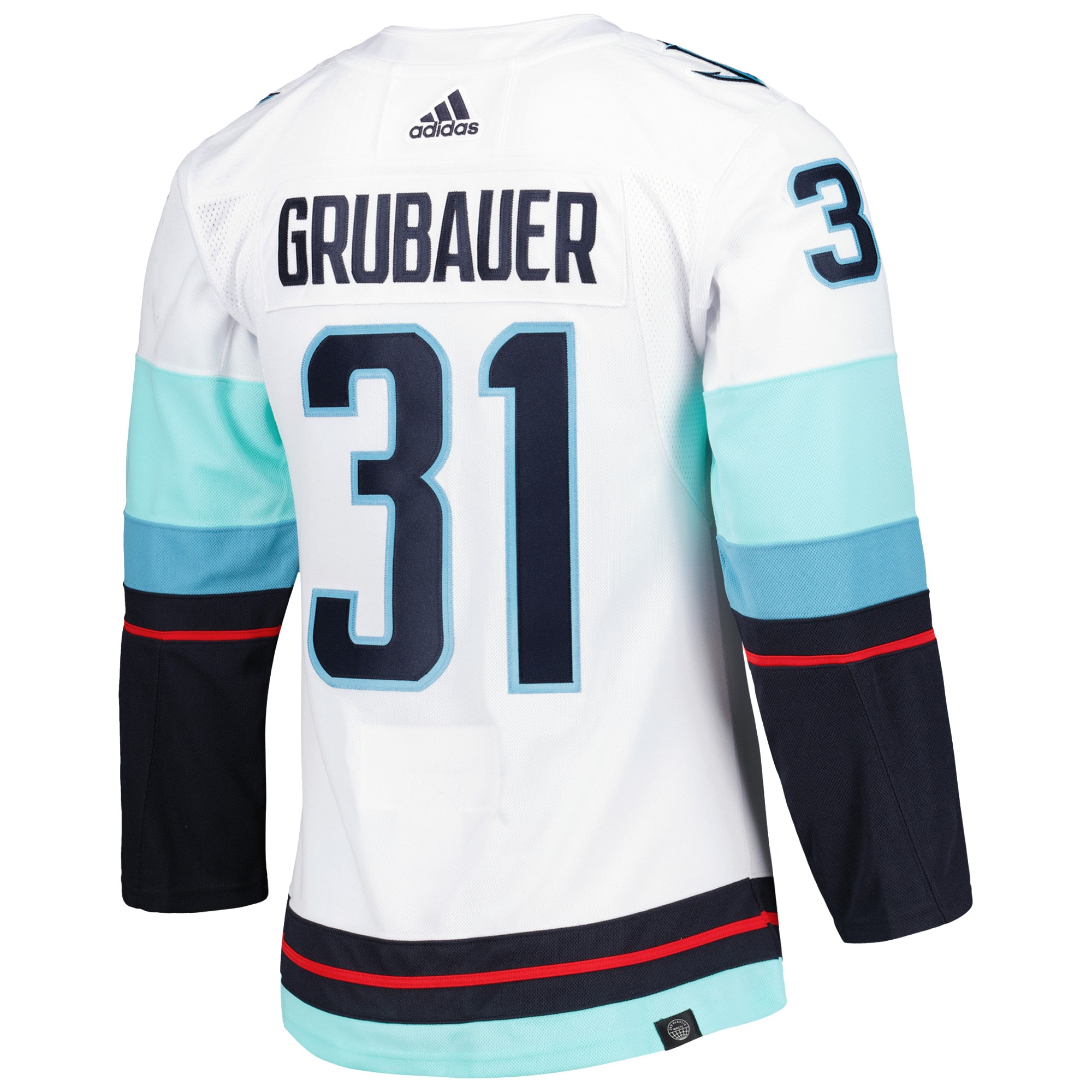 Philipp Grubauer Seattle Kraken  Primegreen Authentic Pro Away Player Jersey - White
