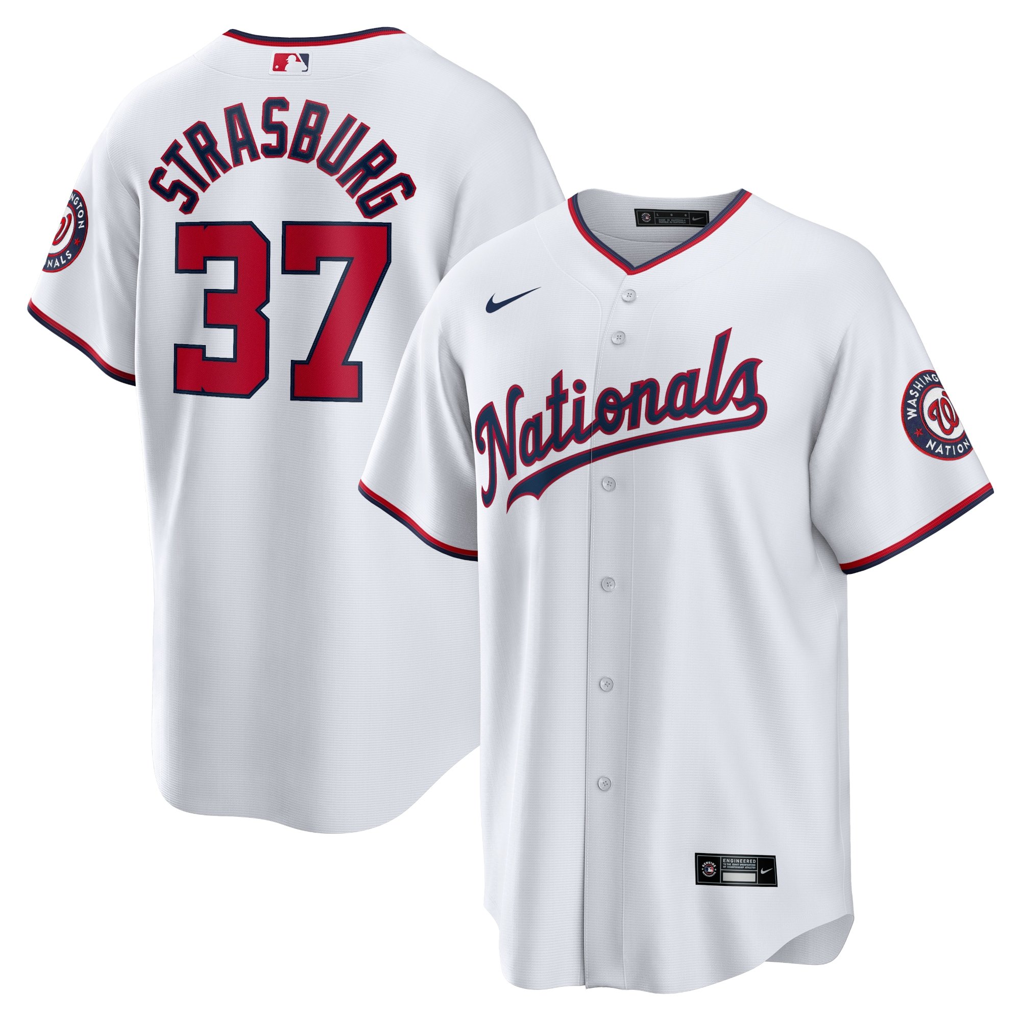 Men's Washington Nationals Stephen Strasburg  White Home Replica Jersey