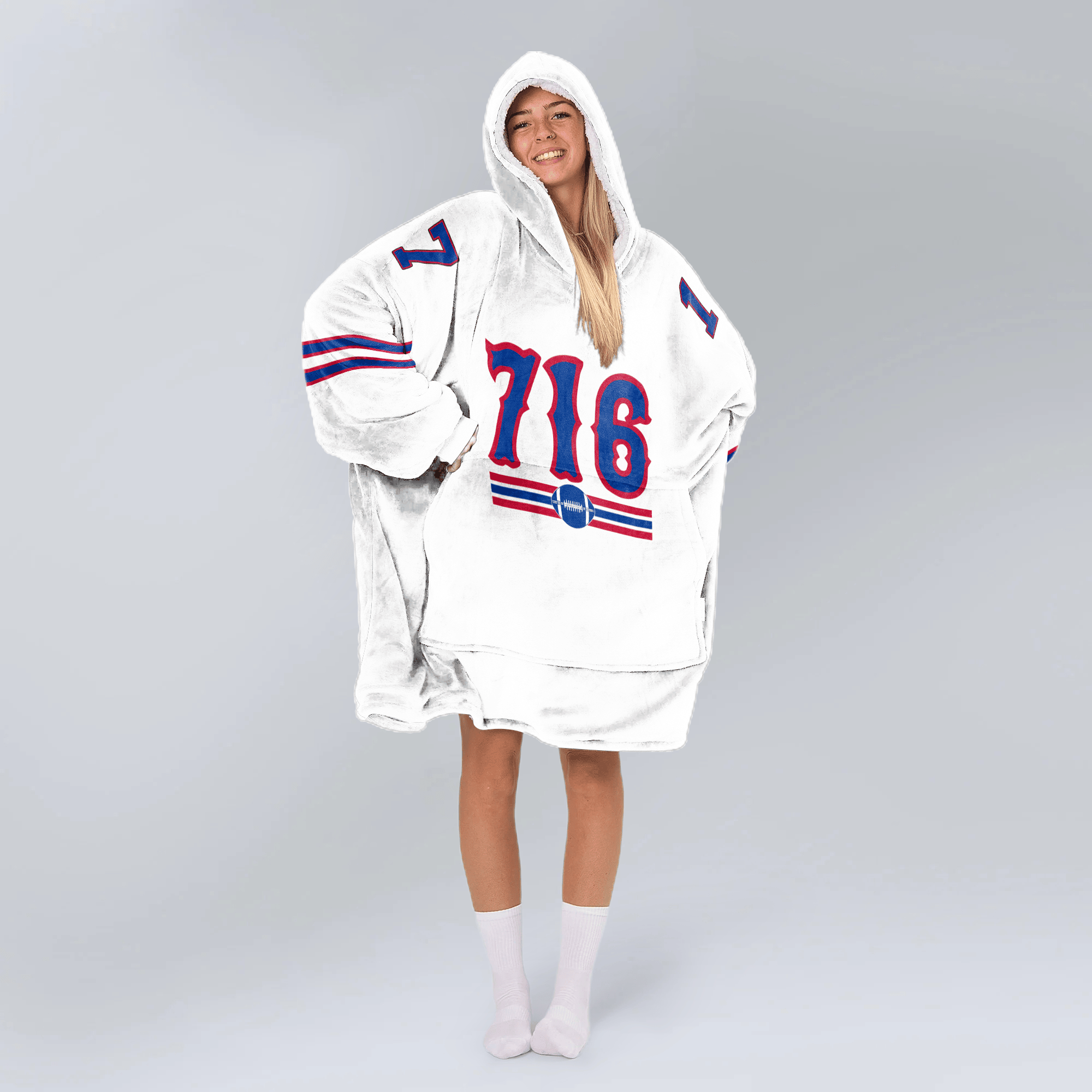 716 Buffalo Football Unisex Blanket Hoodie