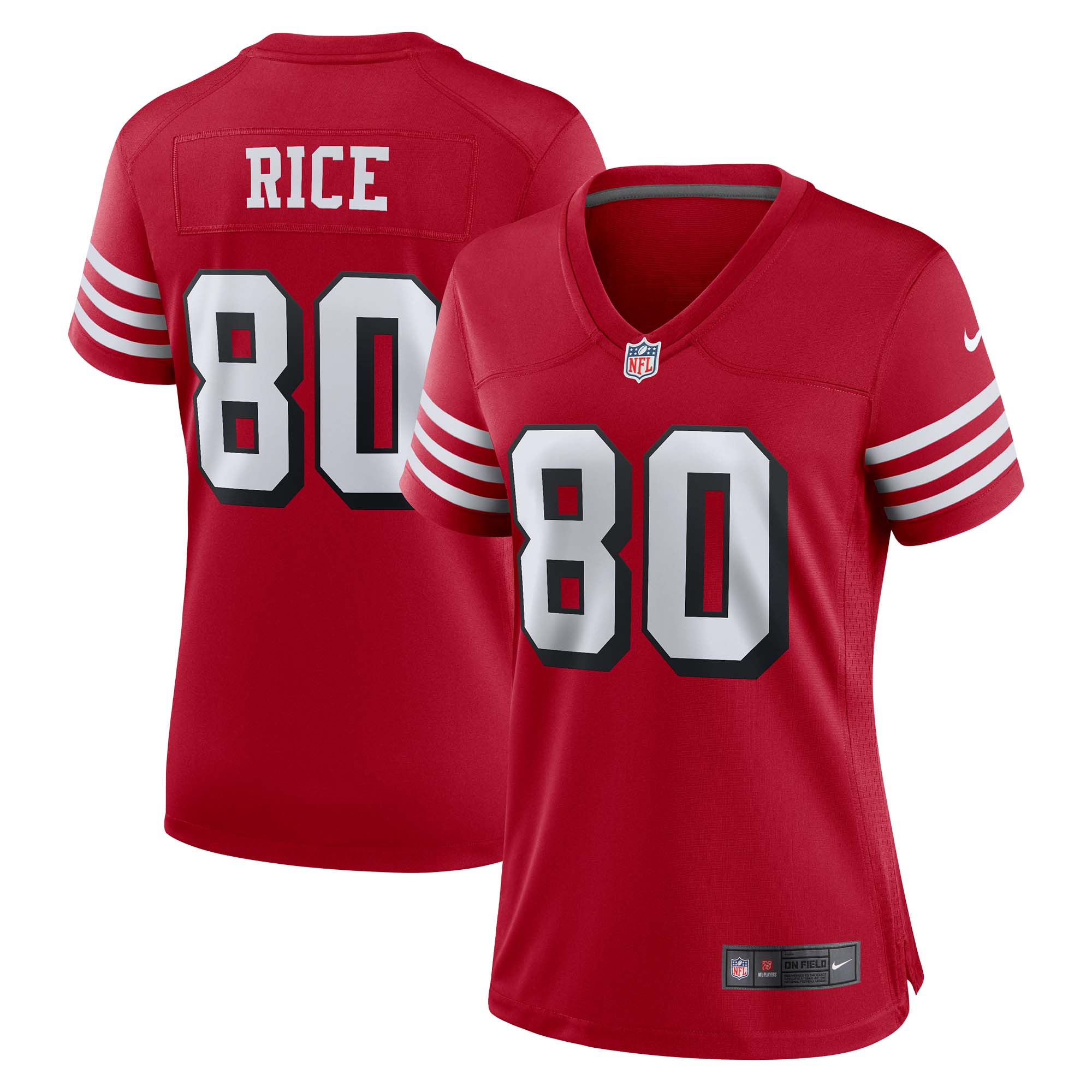 Jerry Rice San Francisco 49ers  Women's Alternate Game Jersey - Scarlet