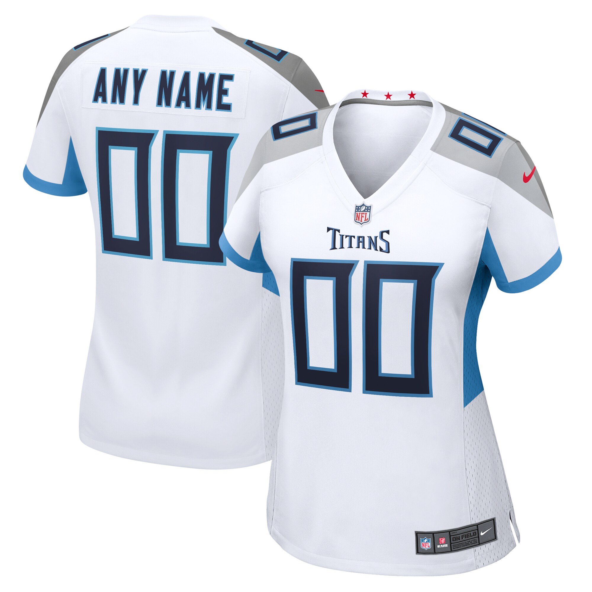 Tennessee Titans  Women's Custom Game Jersey - White