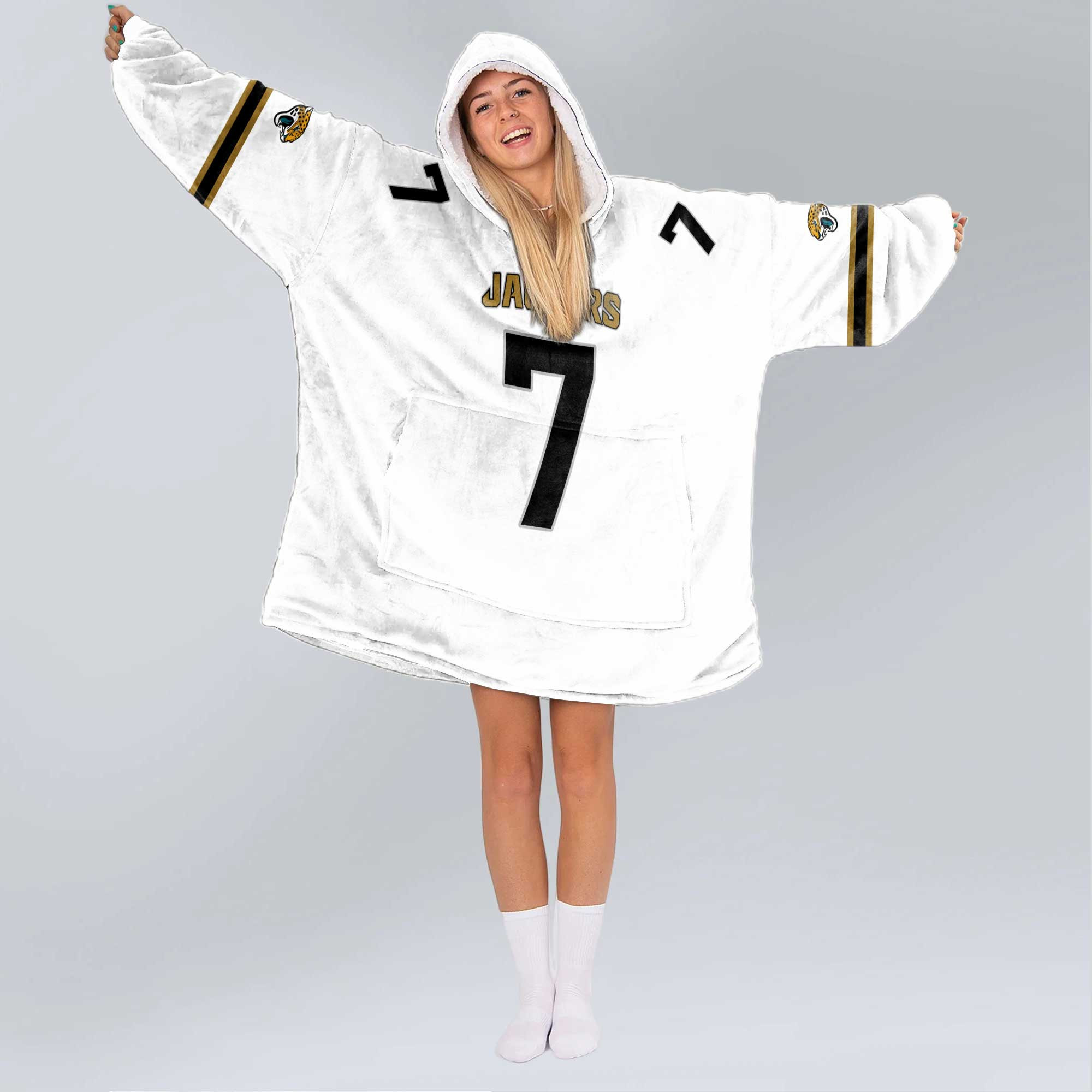 Adult 7 Jacksonville Football Unisex Blanket Hoodie