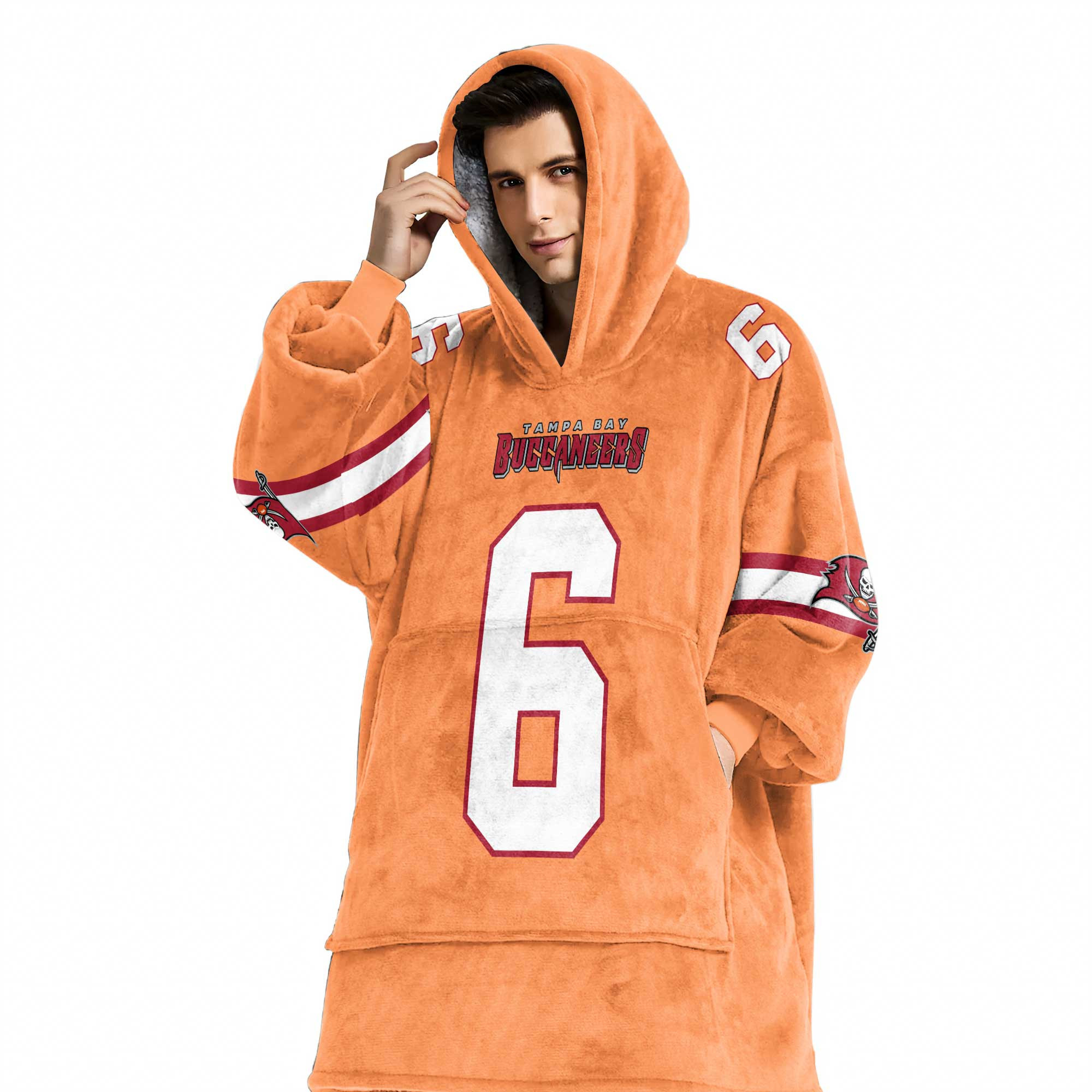 Adult B.M 6 Tampa Bay Football Unisex Blanket Hoodie