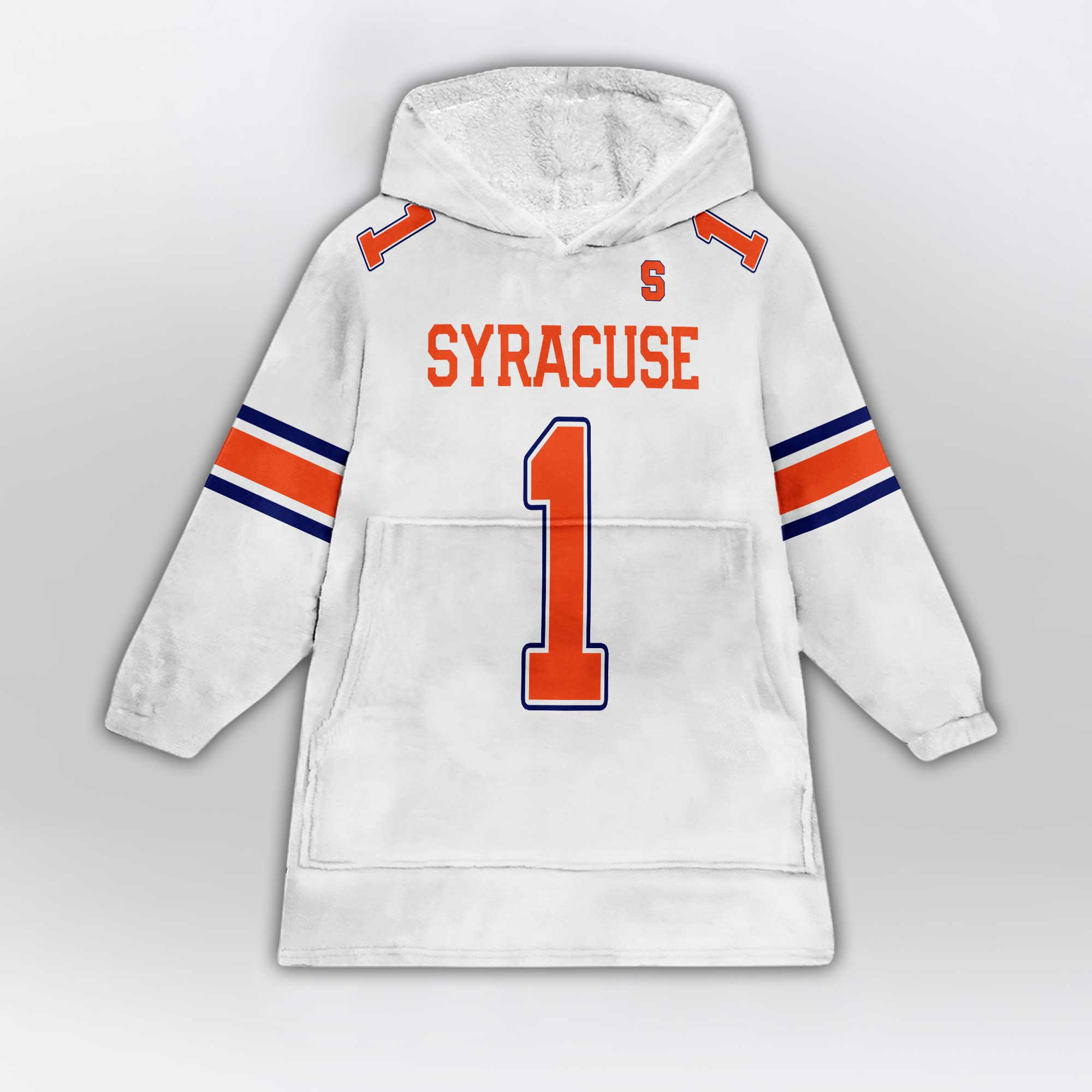 Adult #1 Syracuse Football Unisex Blanket Hoodie