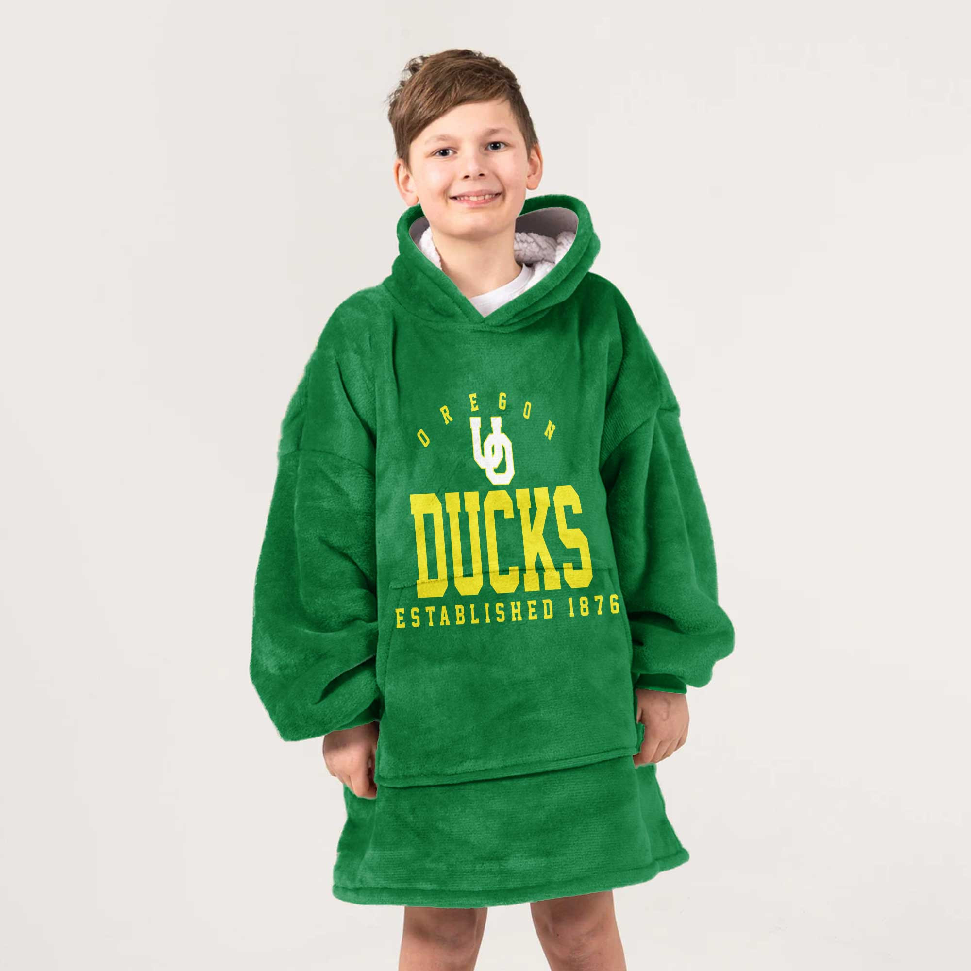 Kid Oregon Football Unisex Blanket Hoodie