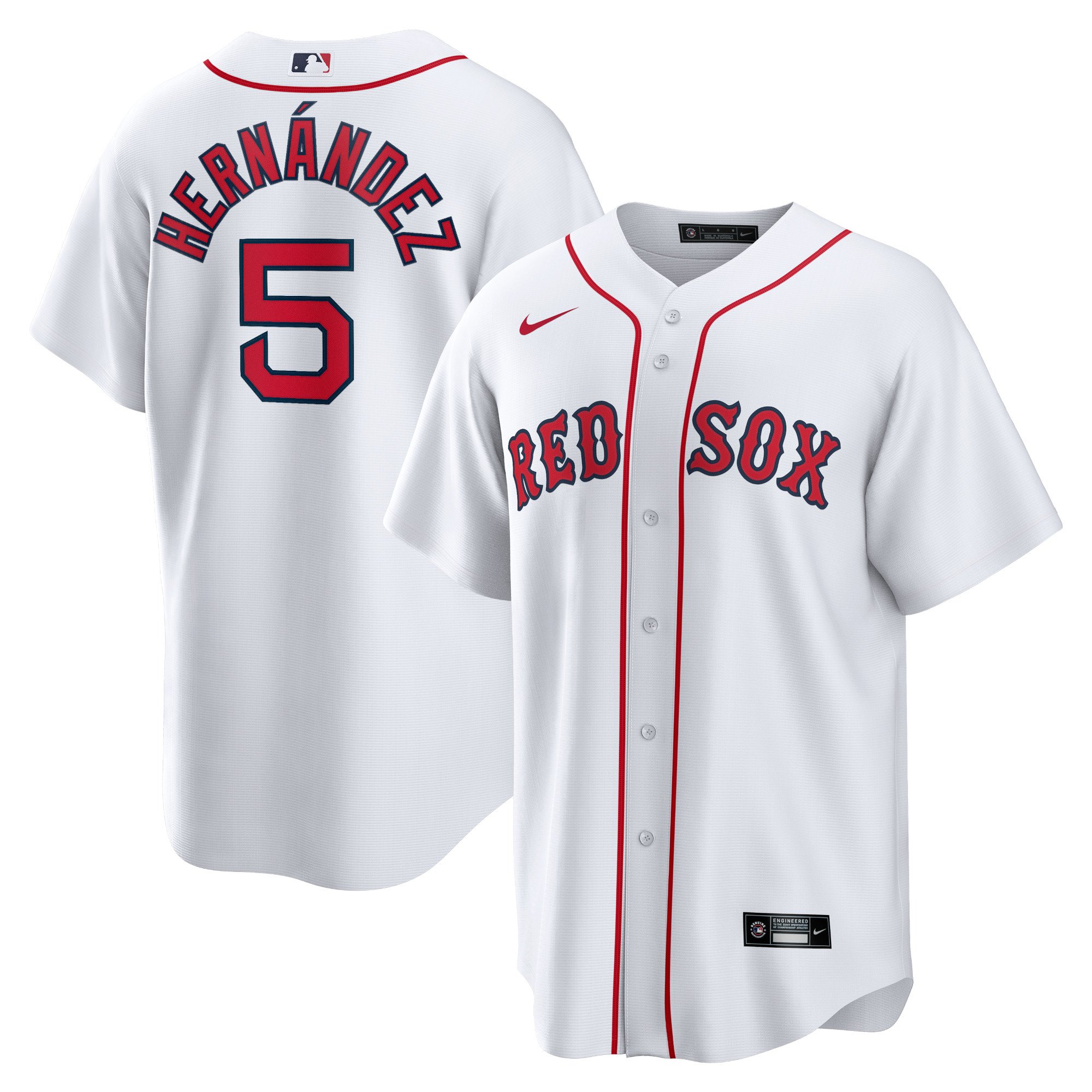 Men's Boston Red Sox Enrique Hernandez  White Home Official Replica Player Jersey