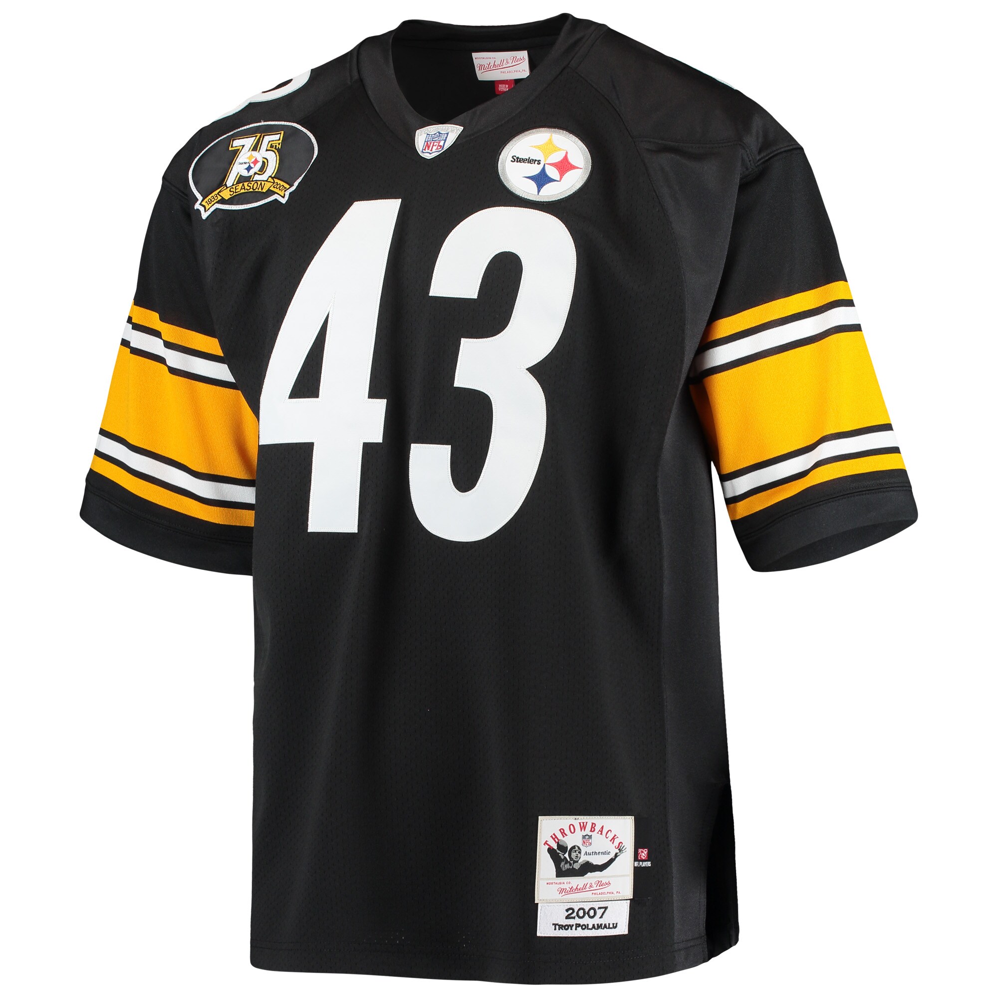 Troy Polamalu Pittsburgh Steelers  2007 Authentic Retired Player Jersey - Black