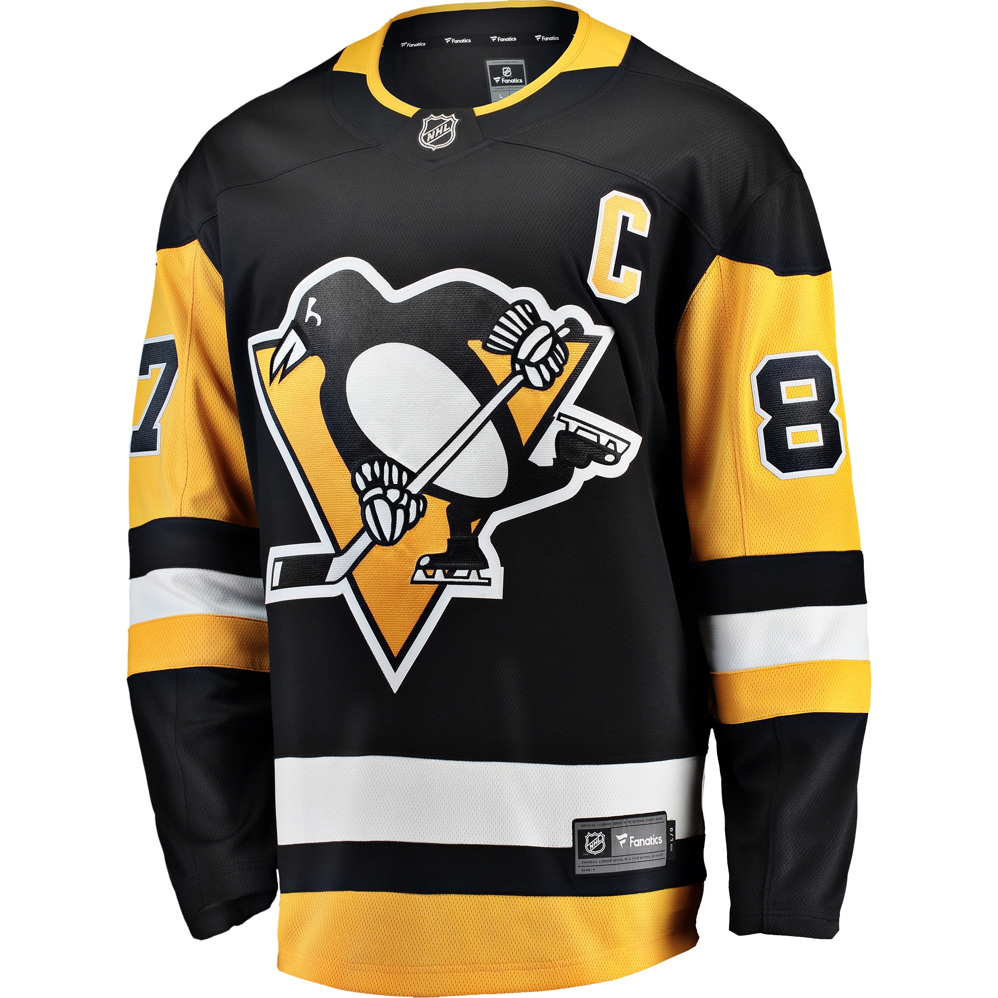 Sidney Crosby Pittsburgh Penguins Captain Patch Home Breakaway Jersey - Black