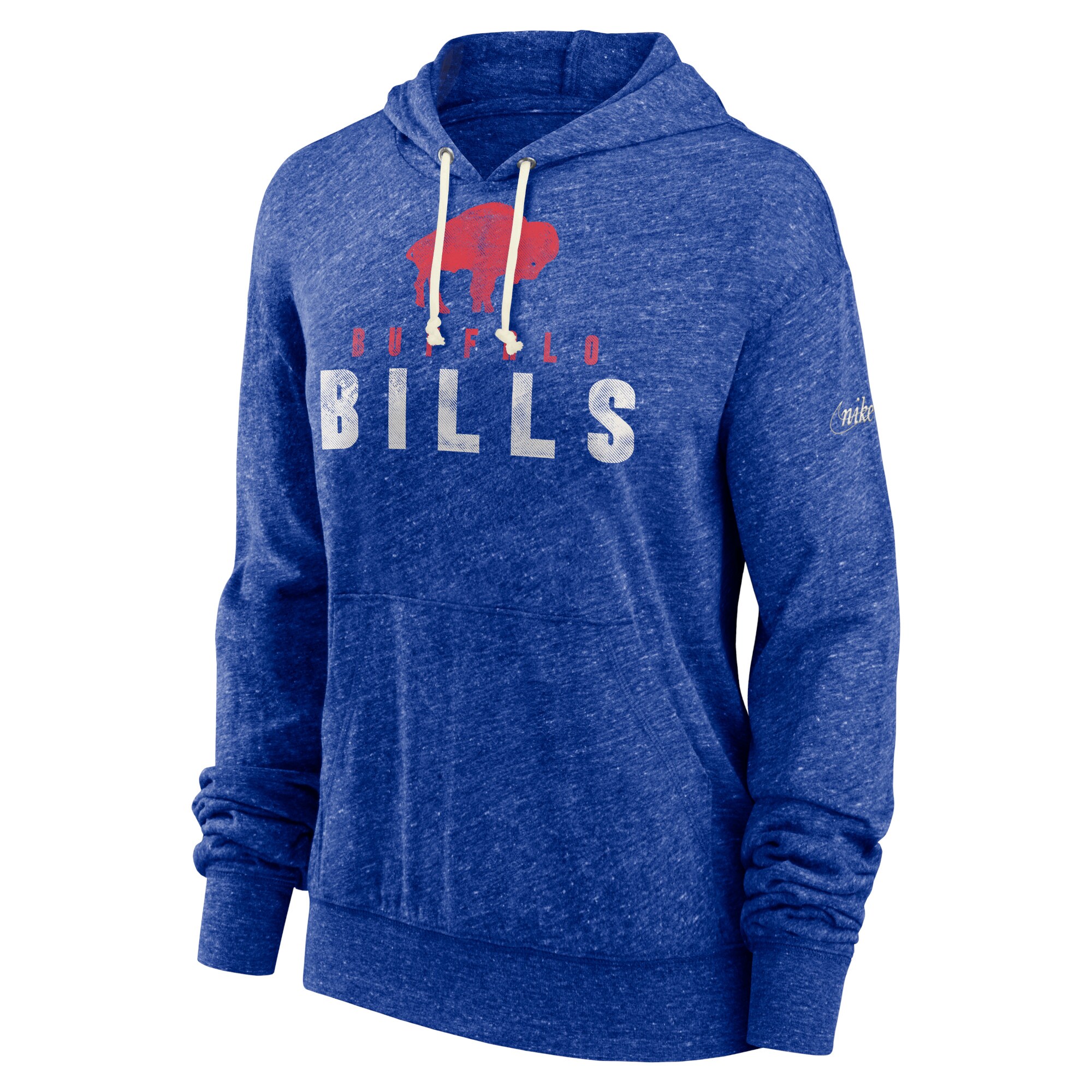 Buffalo Bills Women's Rewind Gym Vintage Lighweight Pullover Hoodie - Royal
