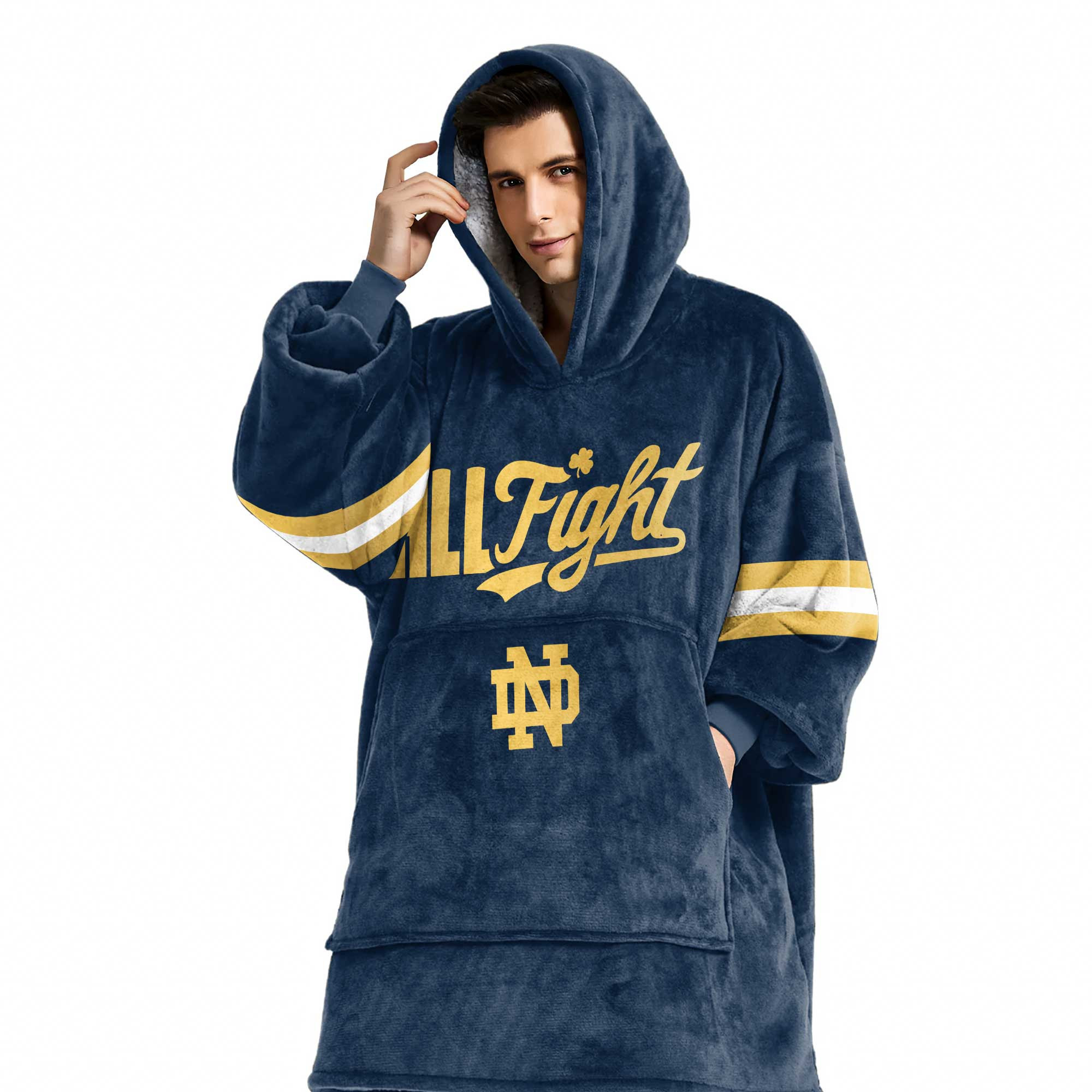 Adult Notre Dame Football Unisex Blanket Hoodie