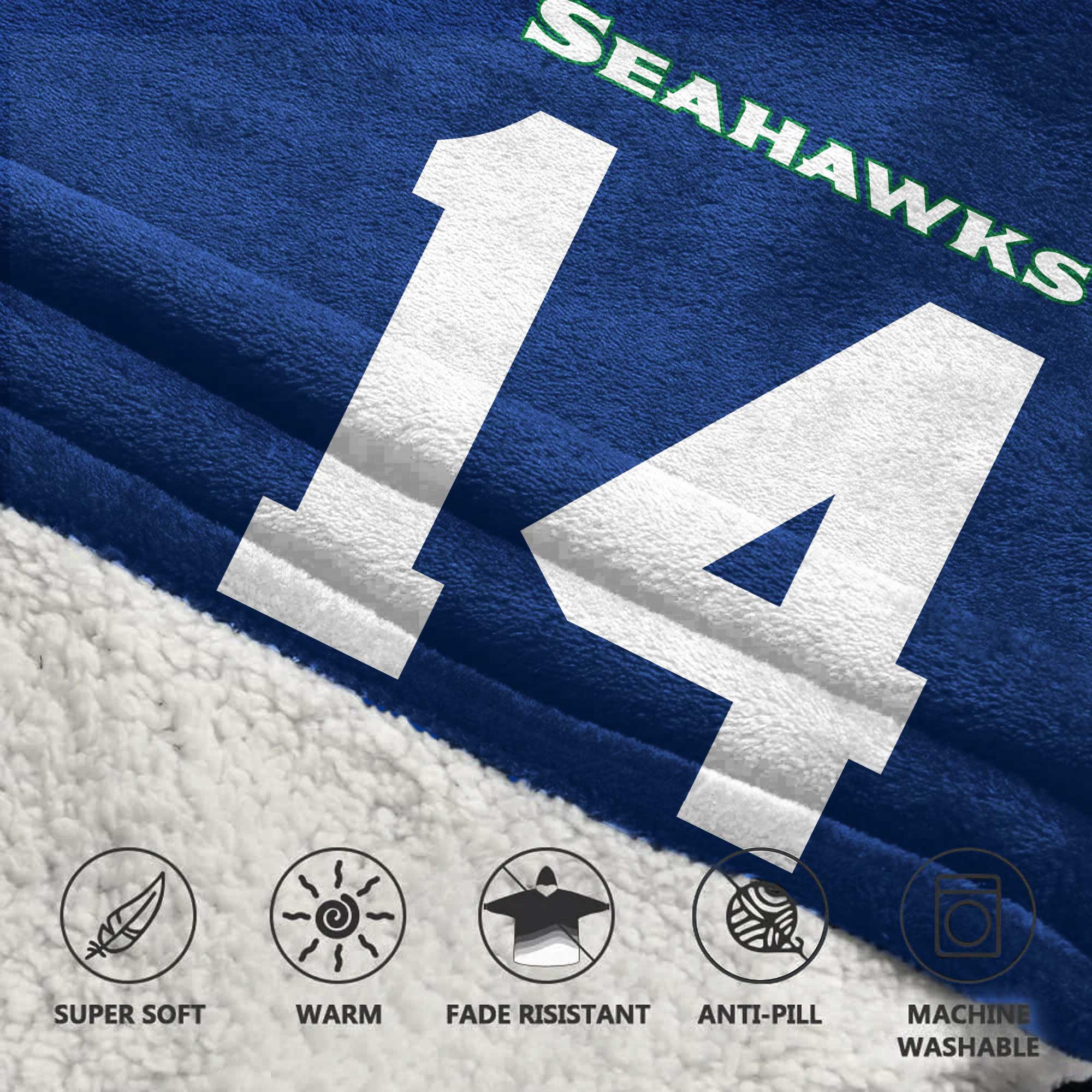 Adult D.K.M 14 Seattle Football Unisex Blanket Hoodie