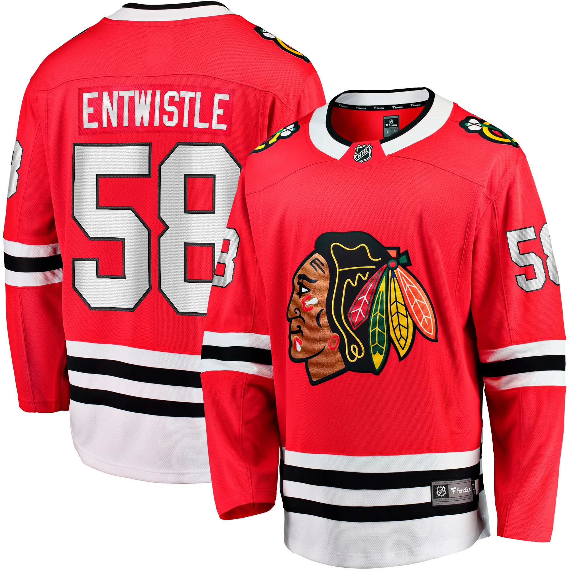 MacKenzie Entwistle Chicago Blackhawks Home Breakaway Player Jersey - Red