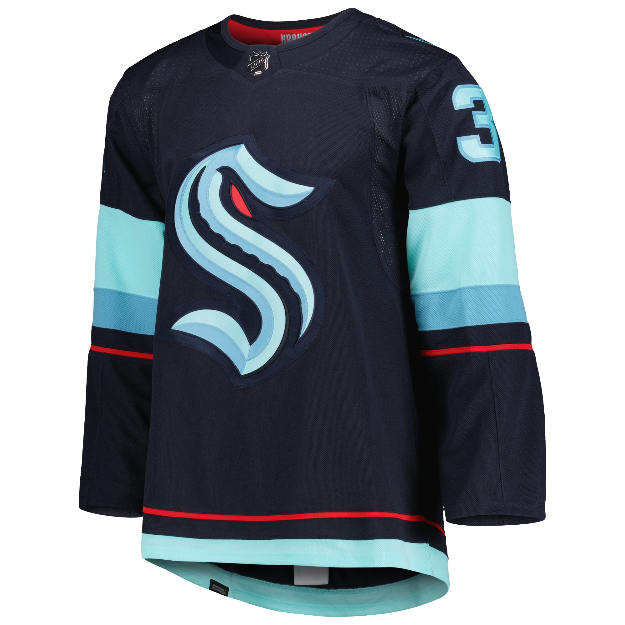 Philipp Grubauer Seattle Kraken  Primegreen Authentic Pro Home Player Jersey - Deep Sea Blue