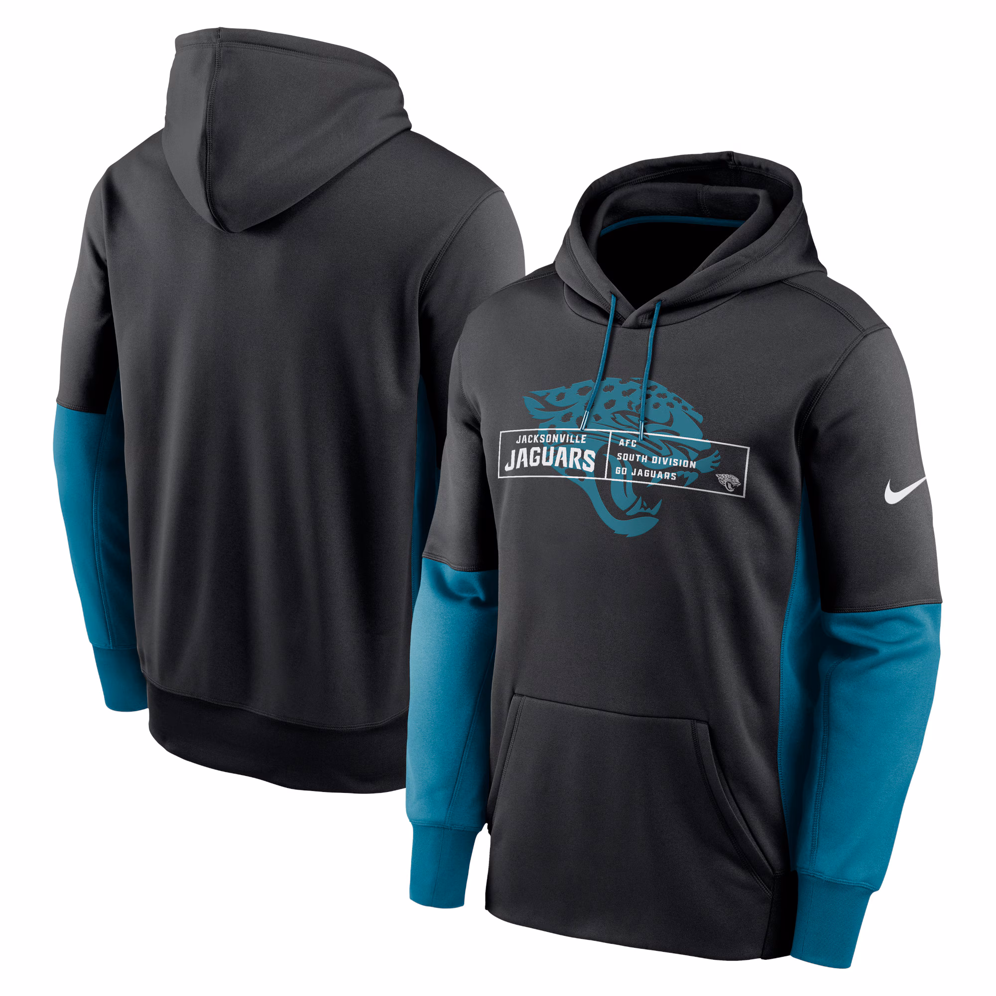 Jacksonville Jaguars Color Block Fleece Performance Pullover Hoodie - Black