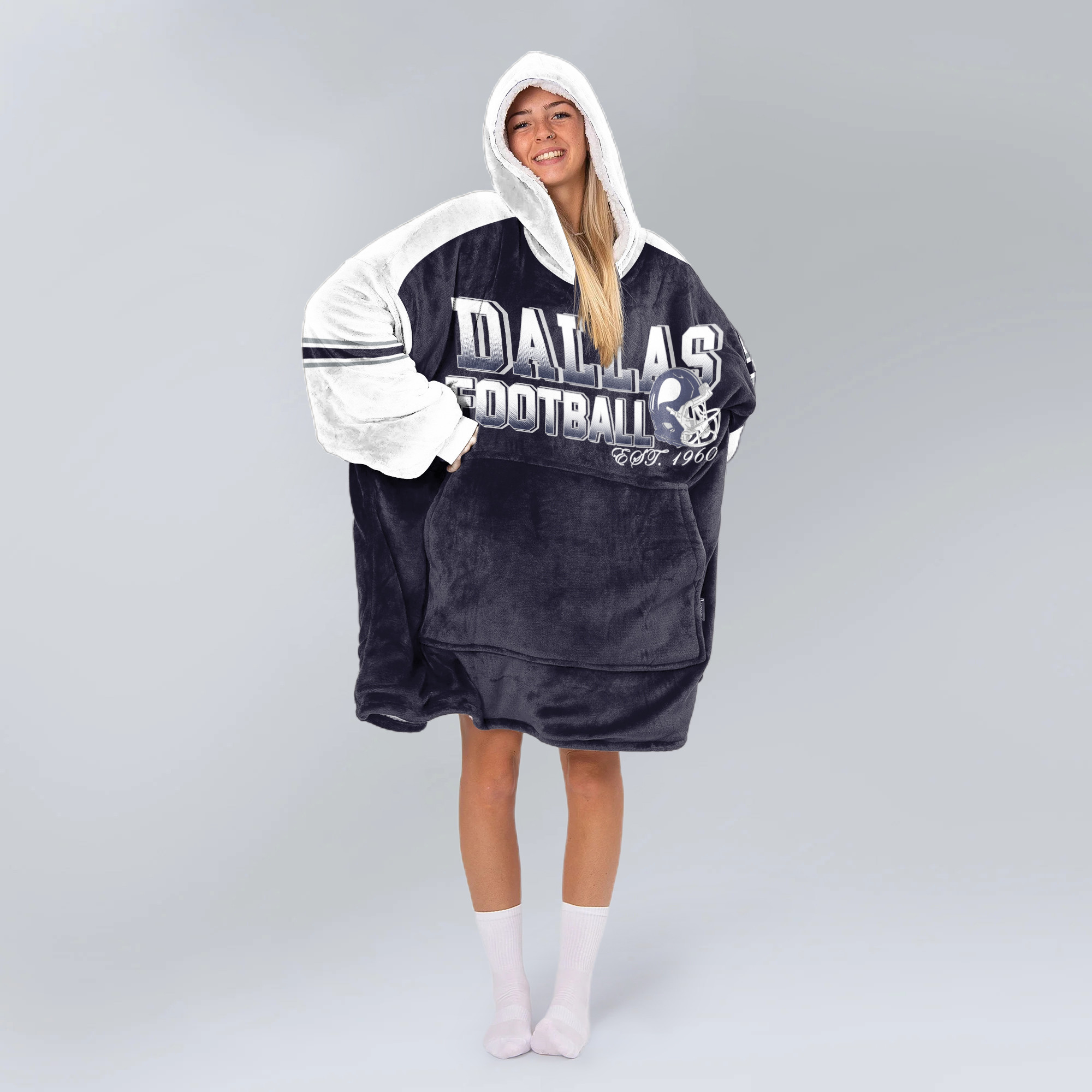 Adult Dallas Football Unisex Blanket Hoodie
