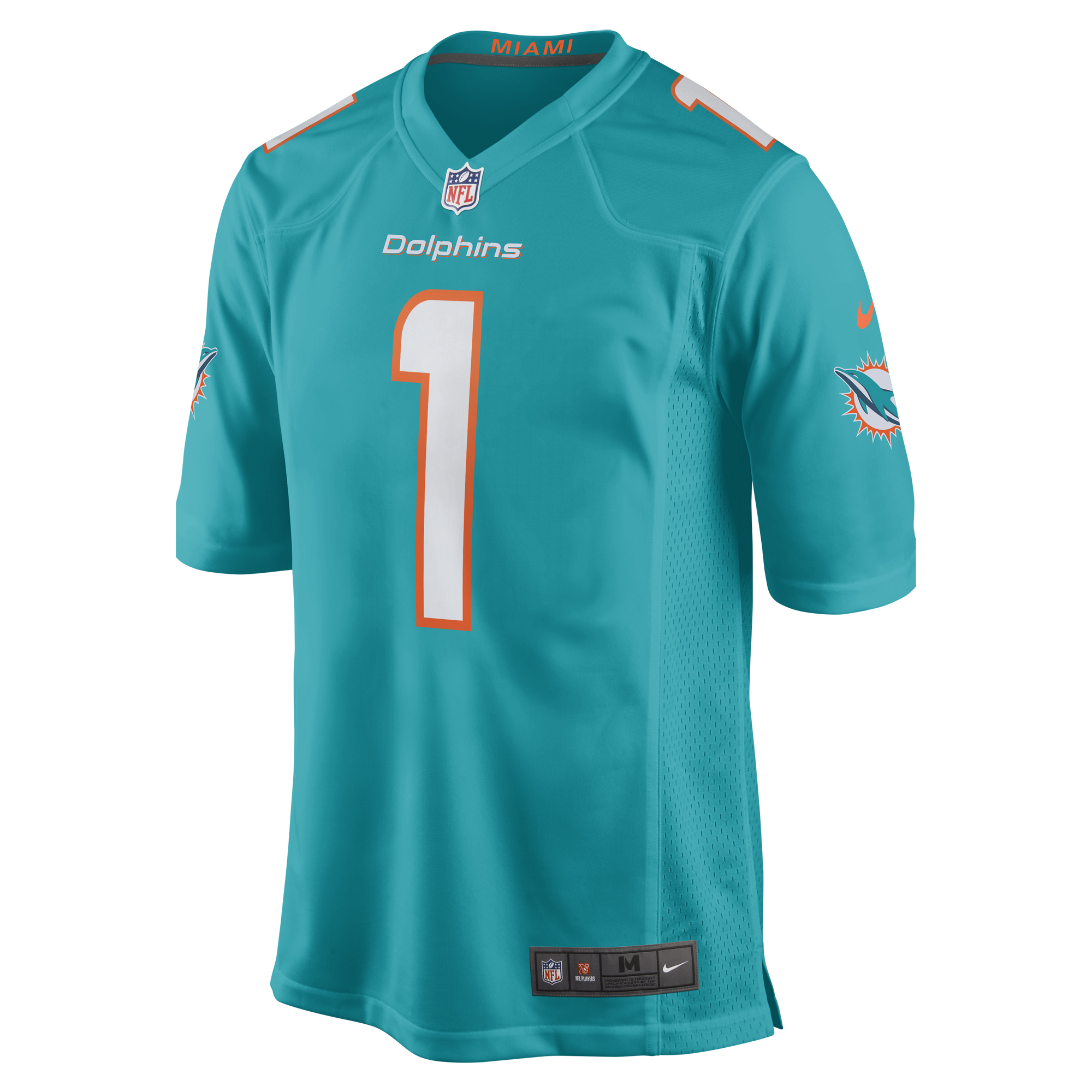 Number 1 Dad Miami Dolphins Game Jersey - Aqua