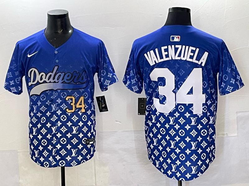 Men's #34 Fernando Valenzuela Los Angeles Dodgers 2025 Custom Cool Jersey