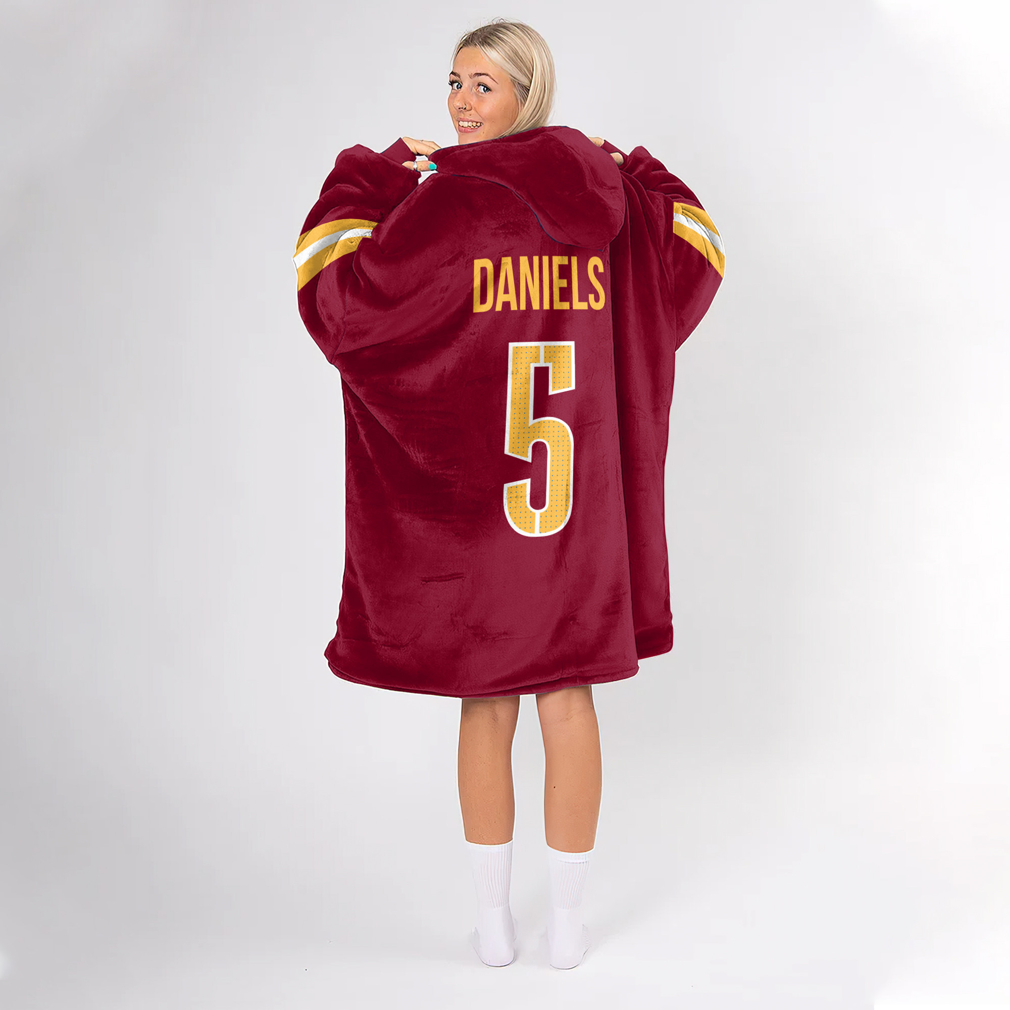 Adult 5 Washington Football Unisex Blanket Hoodie