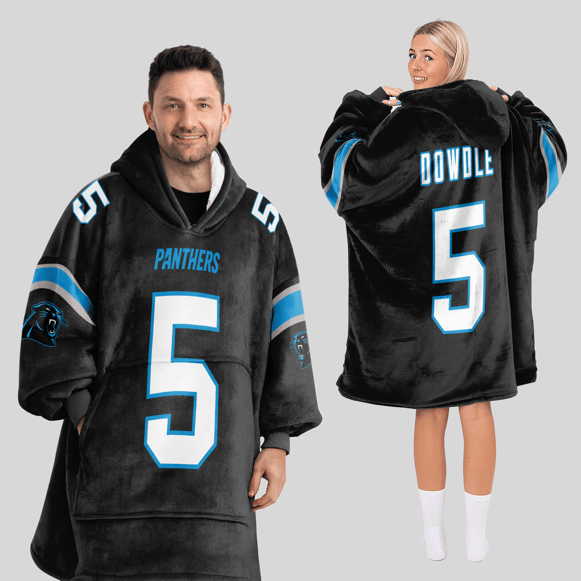 Adult 5 Carolina Football Unisex Blanket Hoodie