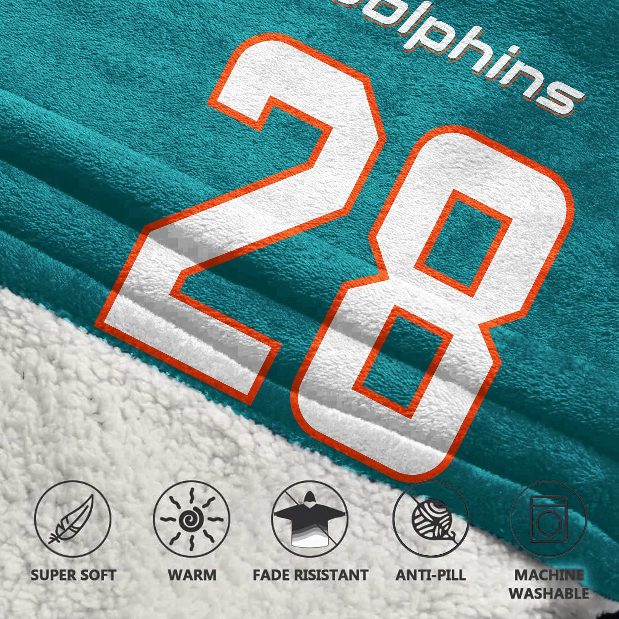 Kid 28 Miami Football Unisex Blanket Hoodie
