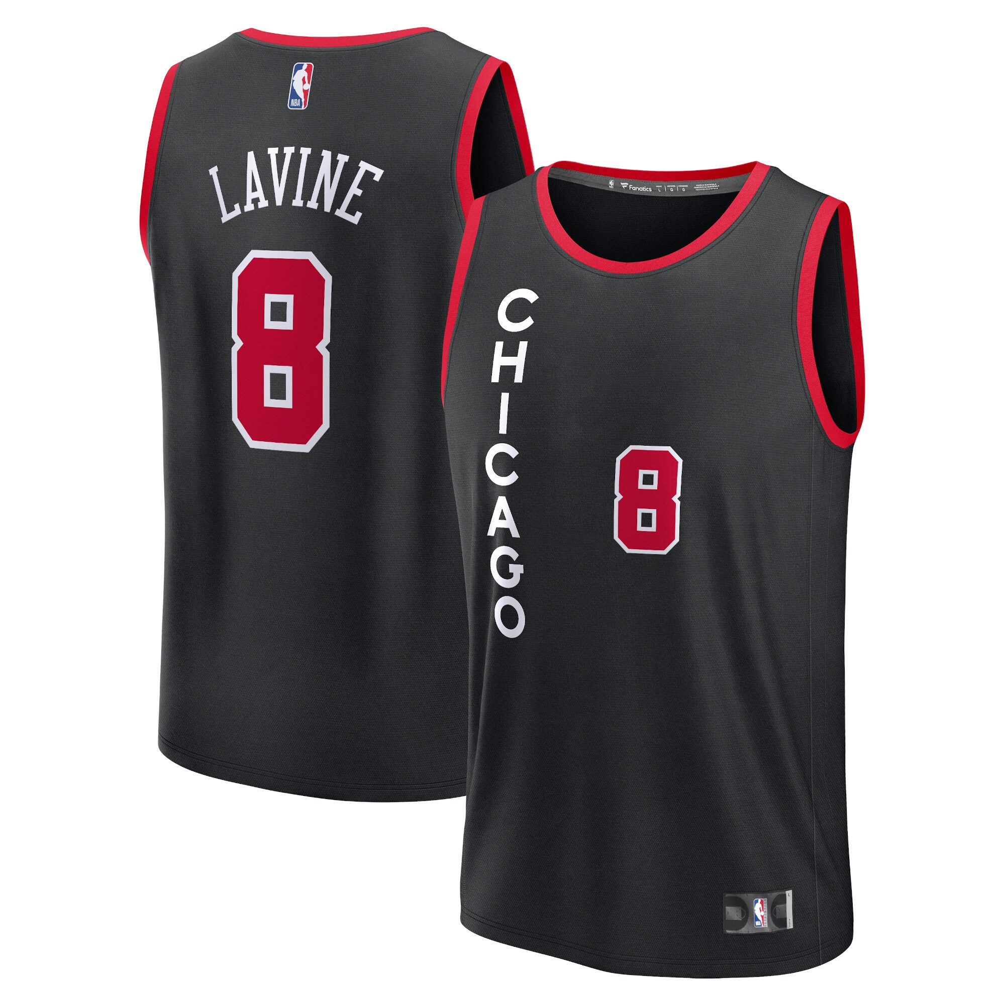 Unisex Chicago Bulls Zach LaVine  Black 2023/24 Fast Break Jersey - City Edition