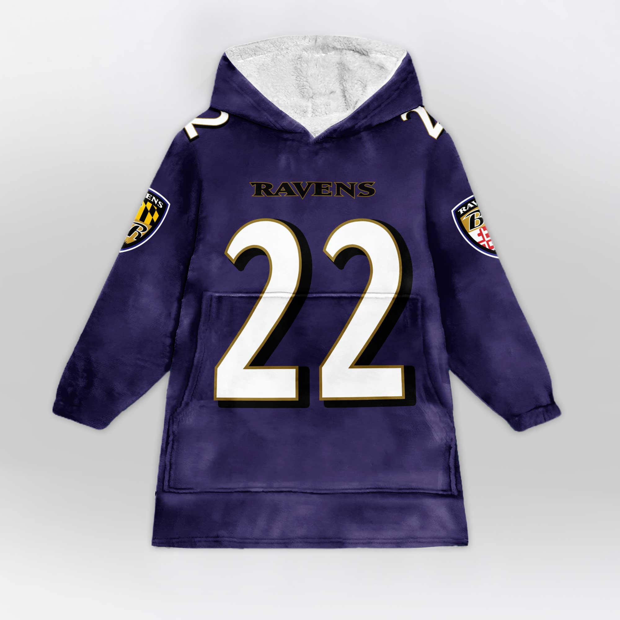 Adult 22 Baltimore Football Unisex Blanket Hoodie