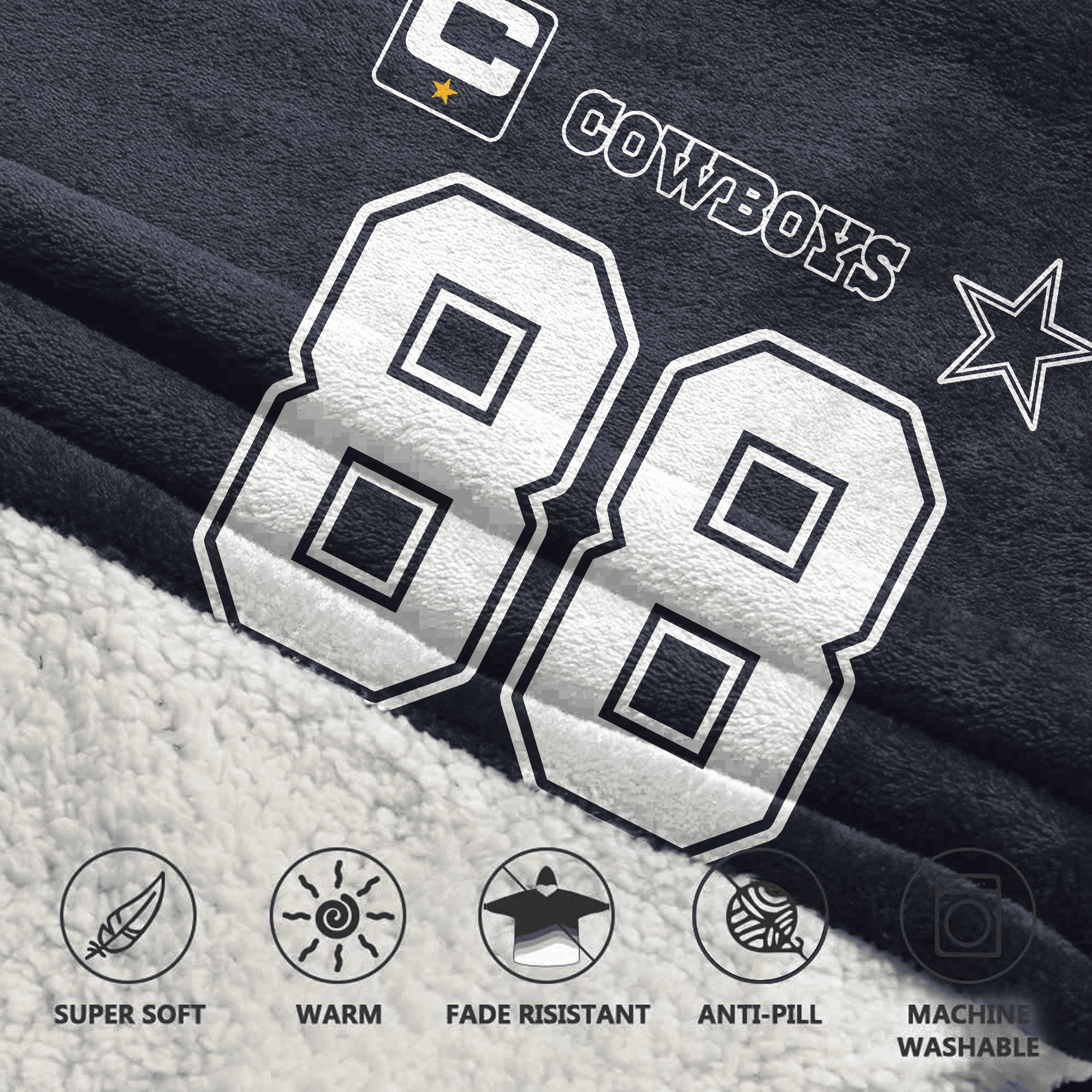 Adult C.L 88 Captain Dalllas Football Unisex Blanket Hoodie