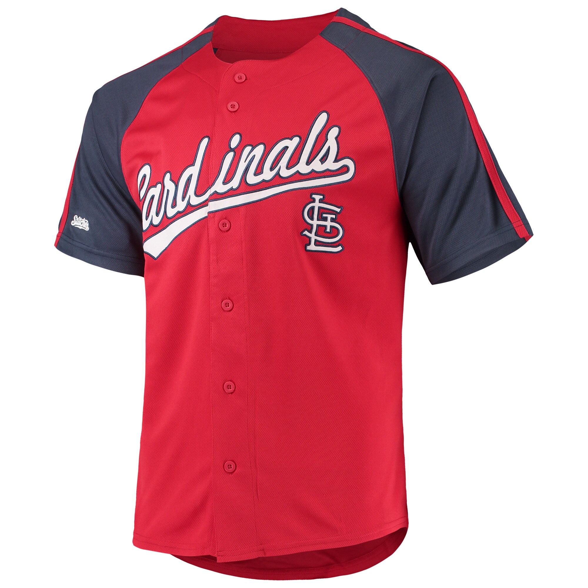 St.Louis Cardinals  Button-Down Raglan Replica Jersey - Red