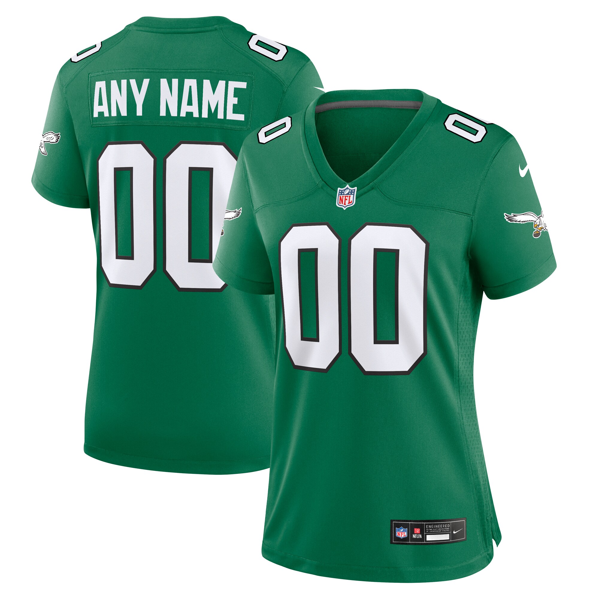 Philadelphia Eagles  Women's Alternate Custom Game Jersey - Kelly Green