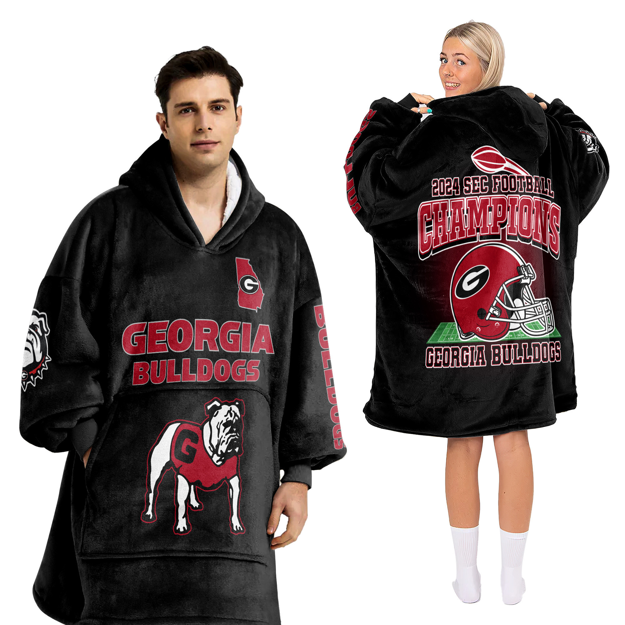 Adult Georgia Football Unisex Blanket Hoodie