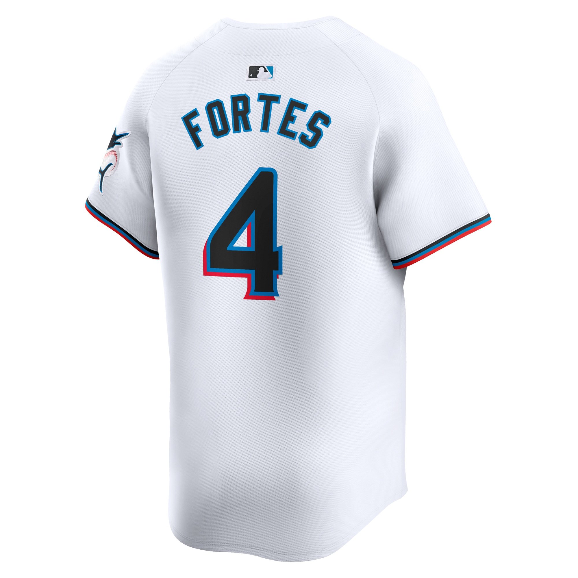 Men's Miami Marlins Nick Fortes  White Home Limited Player Jersey