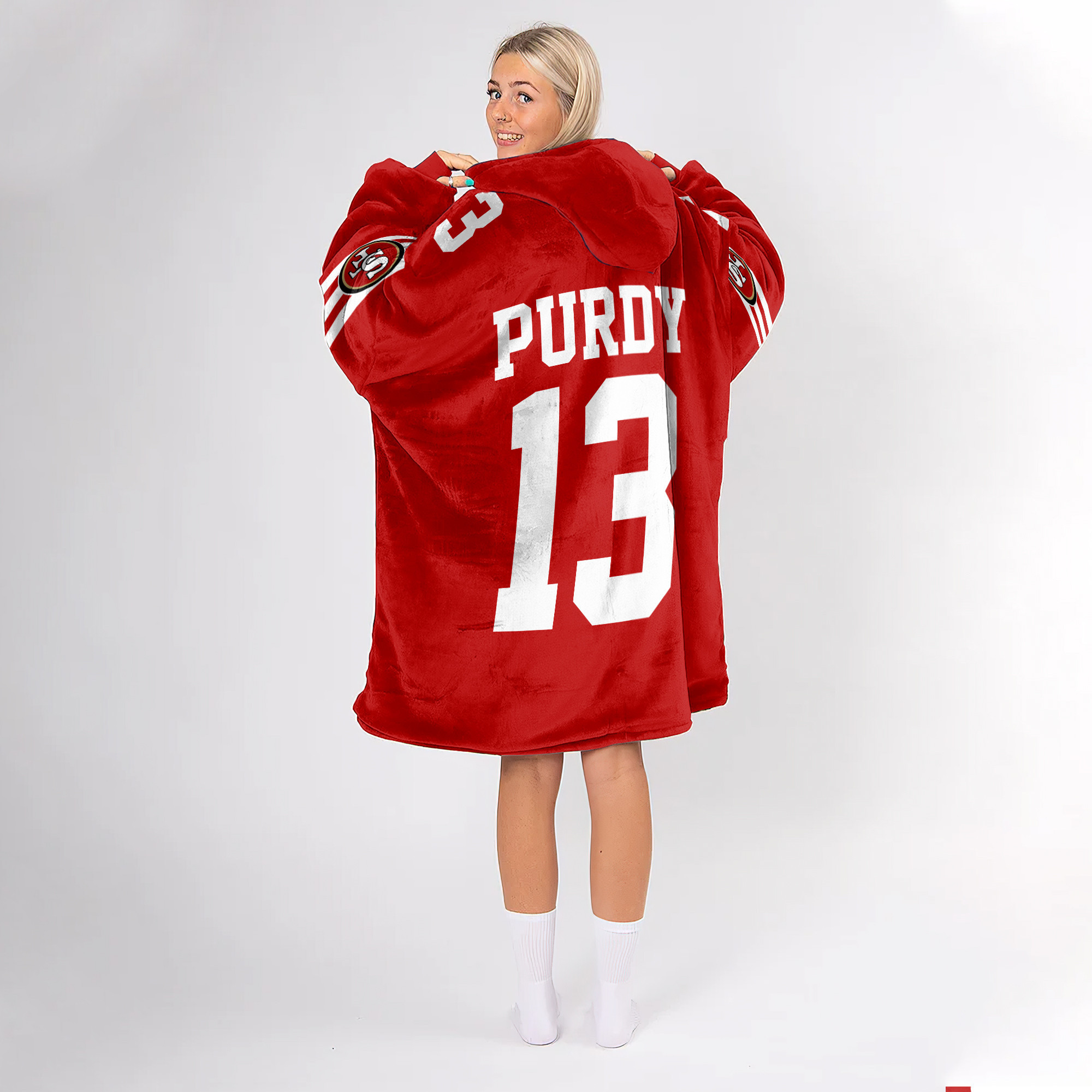 Adult B.P. 13 San Francisco 49ers Football Unisex Blanket Hoodie