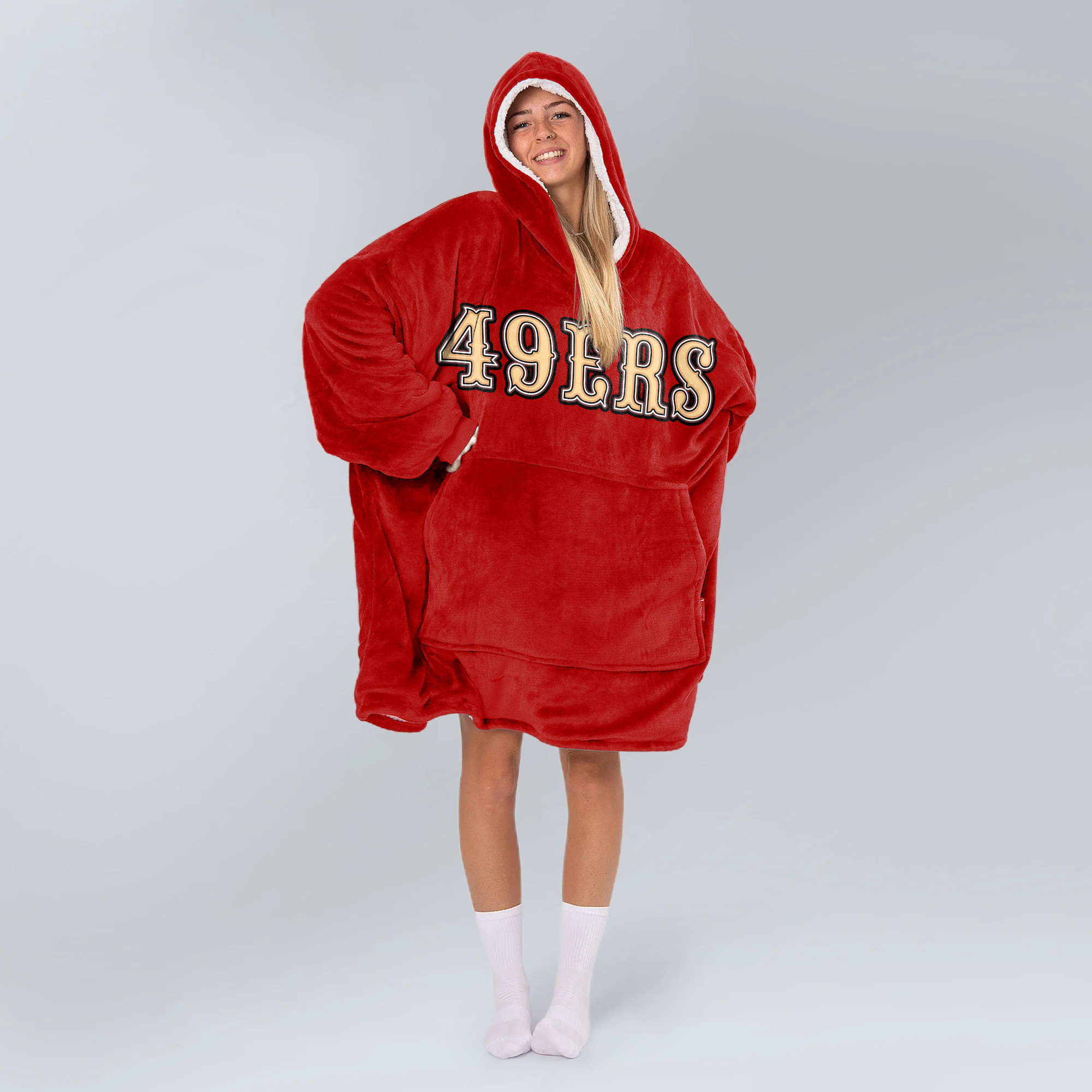 Adult San Francisco 49ers Football Unisex Blanket Hoodie