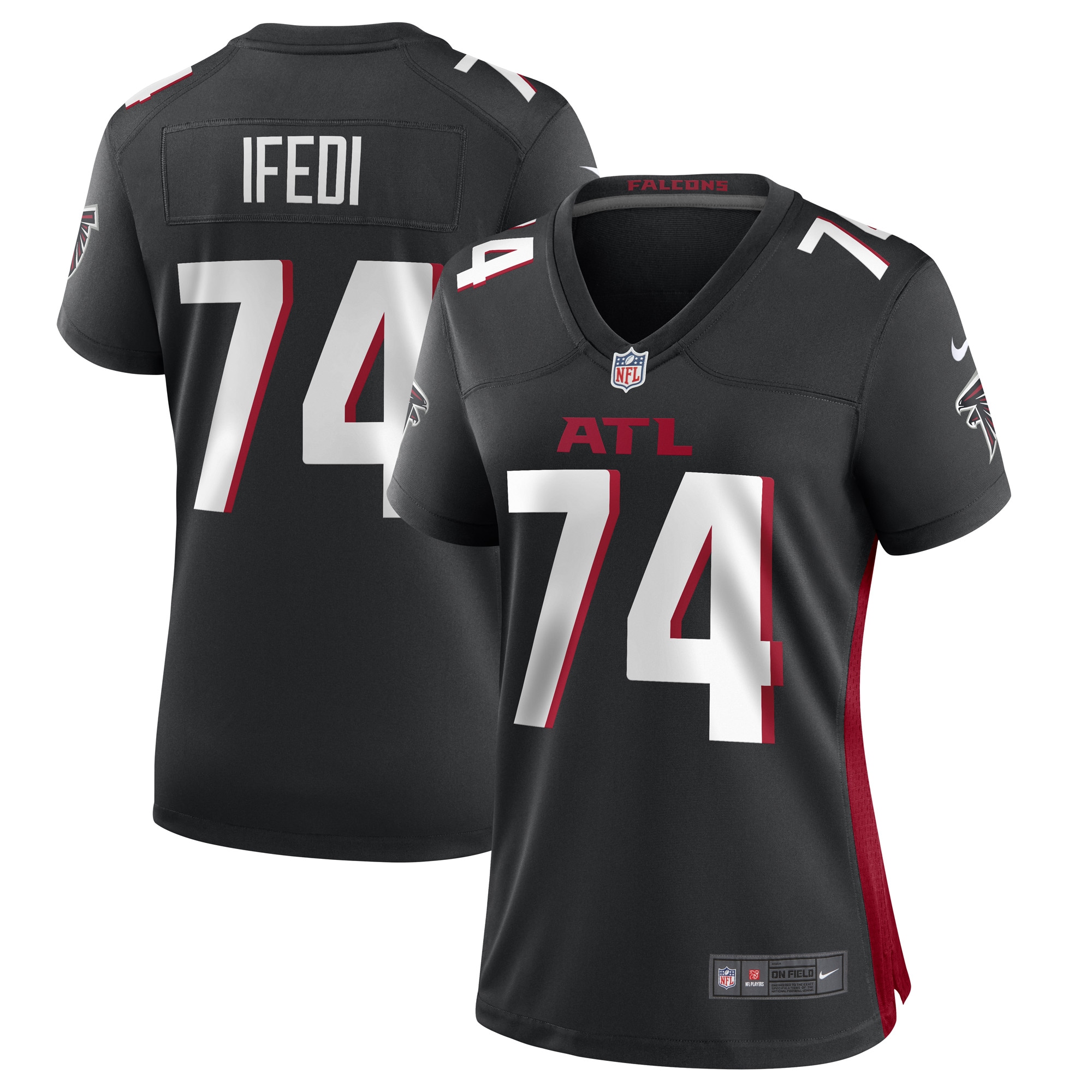 Germain Ifedi Atlanta Falcons  Women's Game Player Jersey - Black