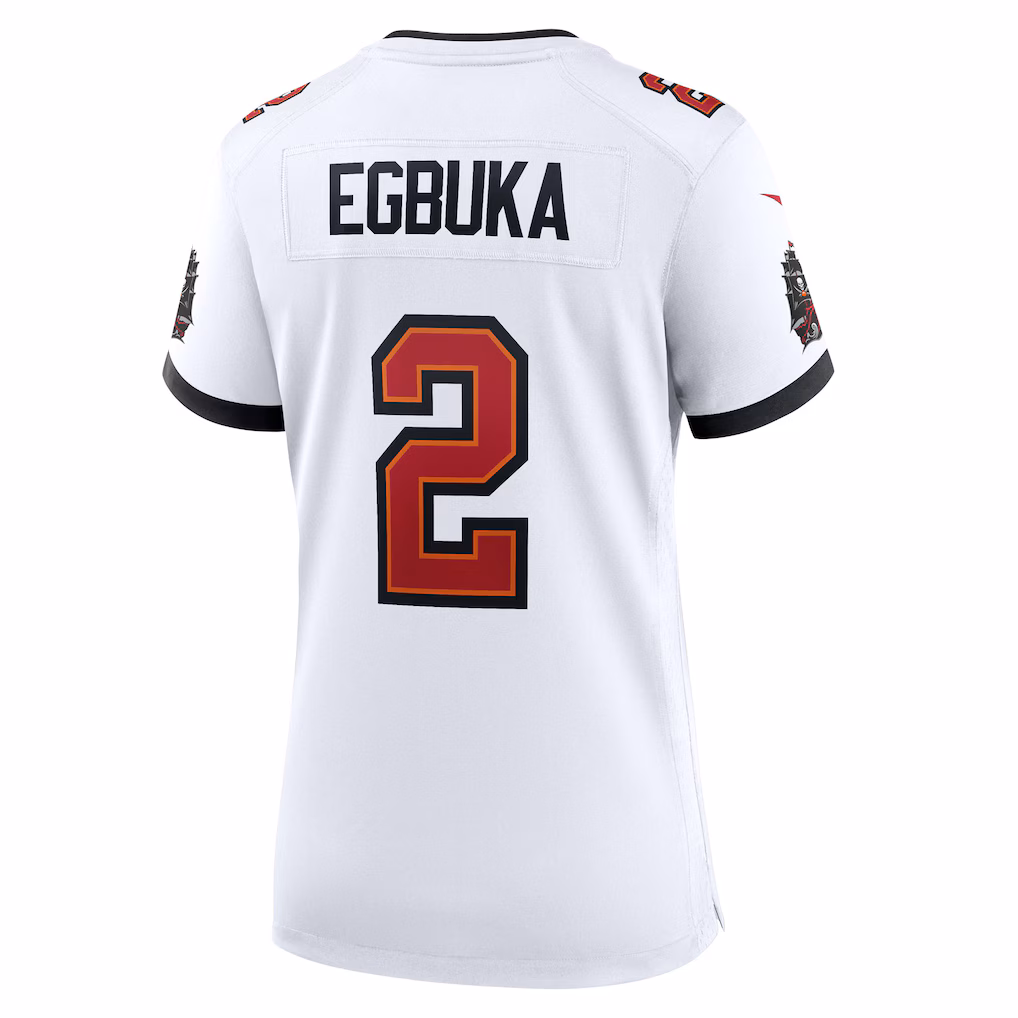 Emeka Egbuka #2 Tampa Bay Buccaneers Women's 50th Season Game Jersey - White