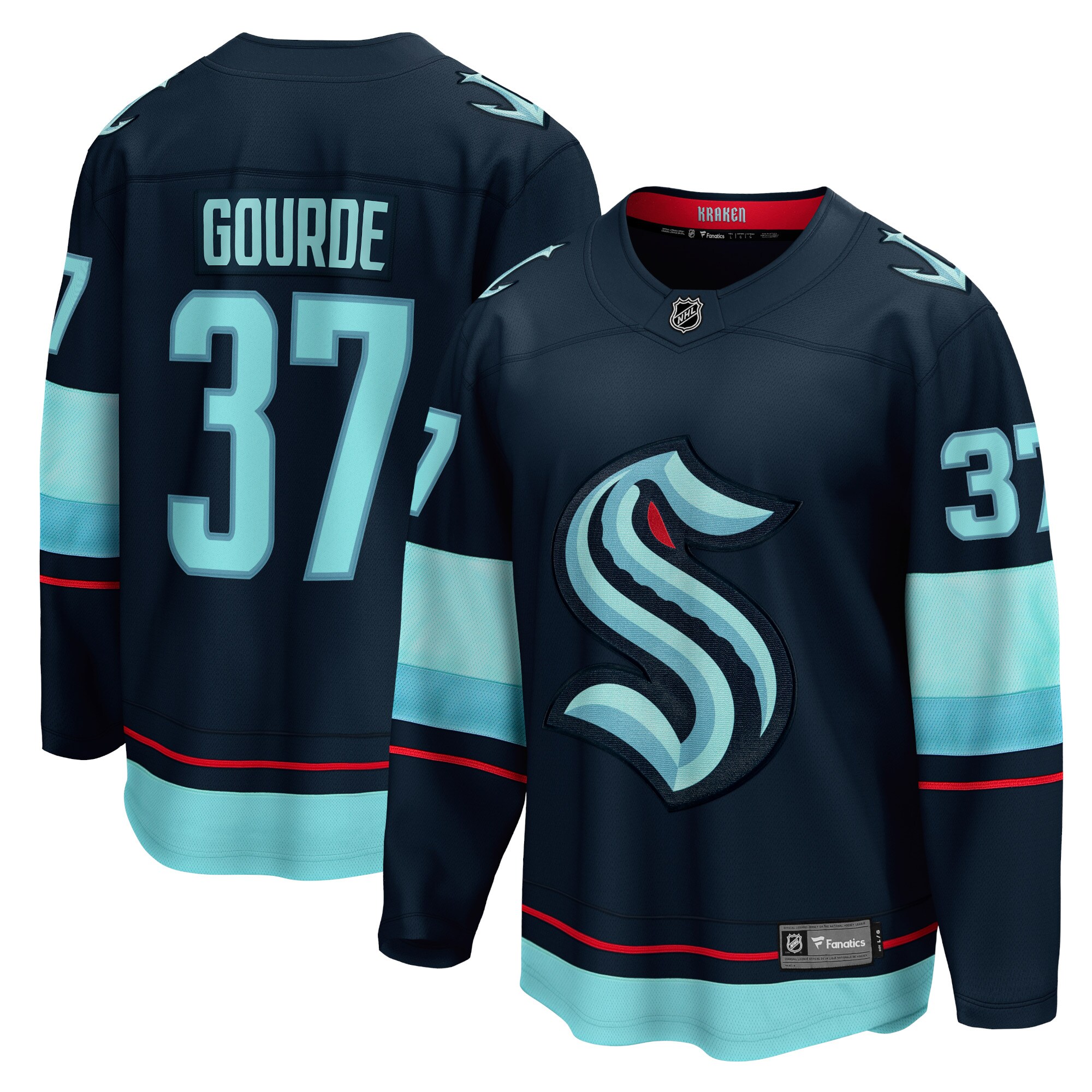 Yanni Gourde Seattle Kraken Home Breakaway Player Jersey - Navy