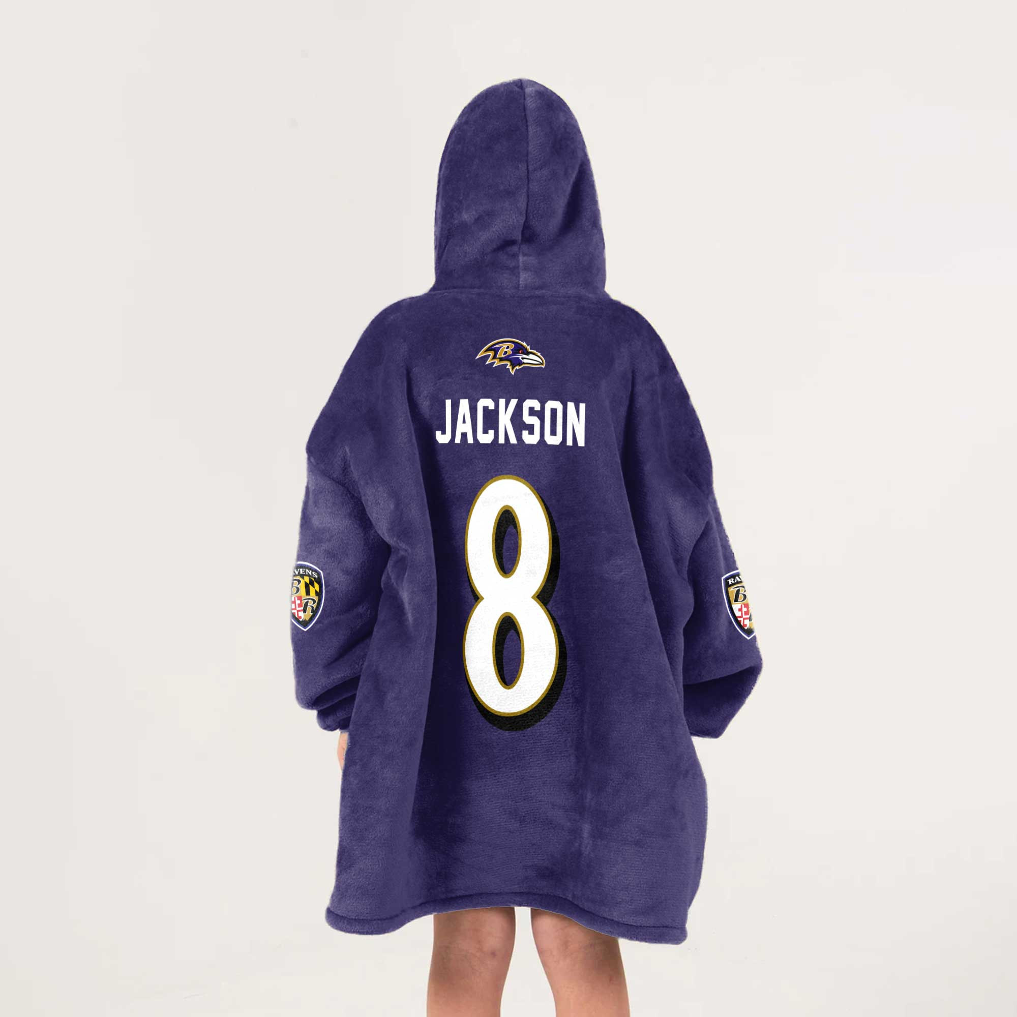 Kid 8 Baltimore Football Unisex Blanket Hoodie