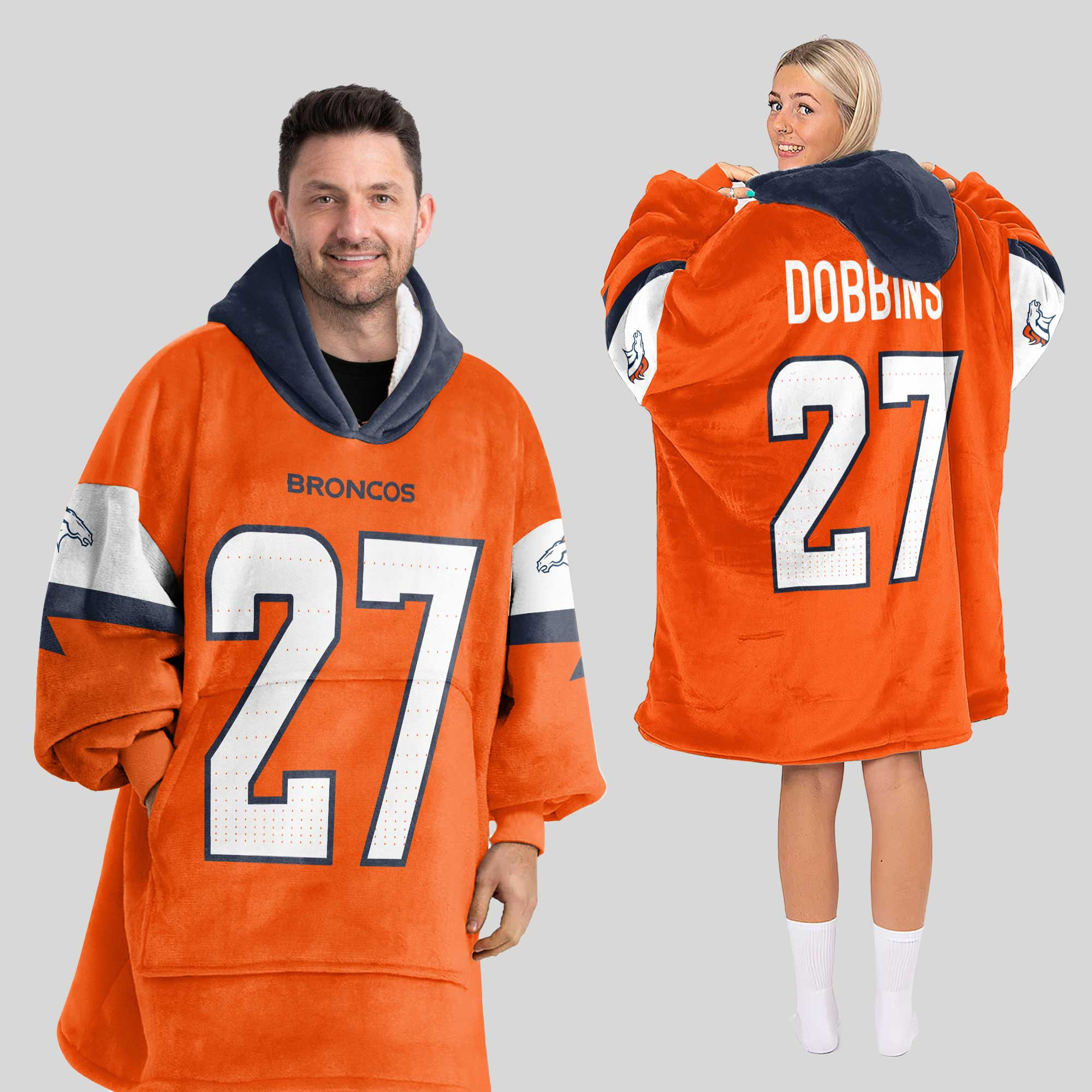Adult J.K.D 27 Denver Football Unisex Blanket Hoodie